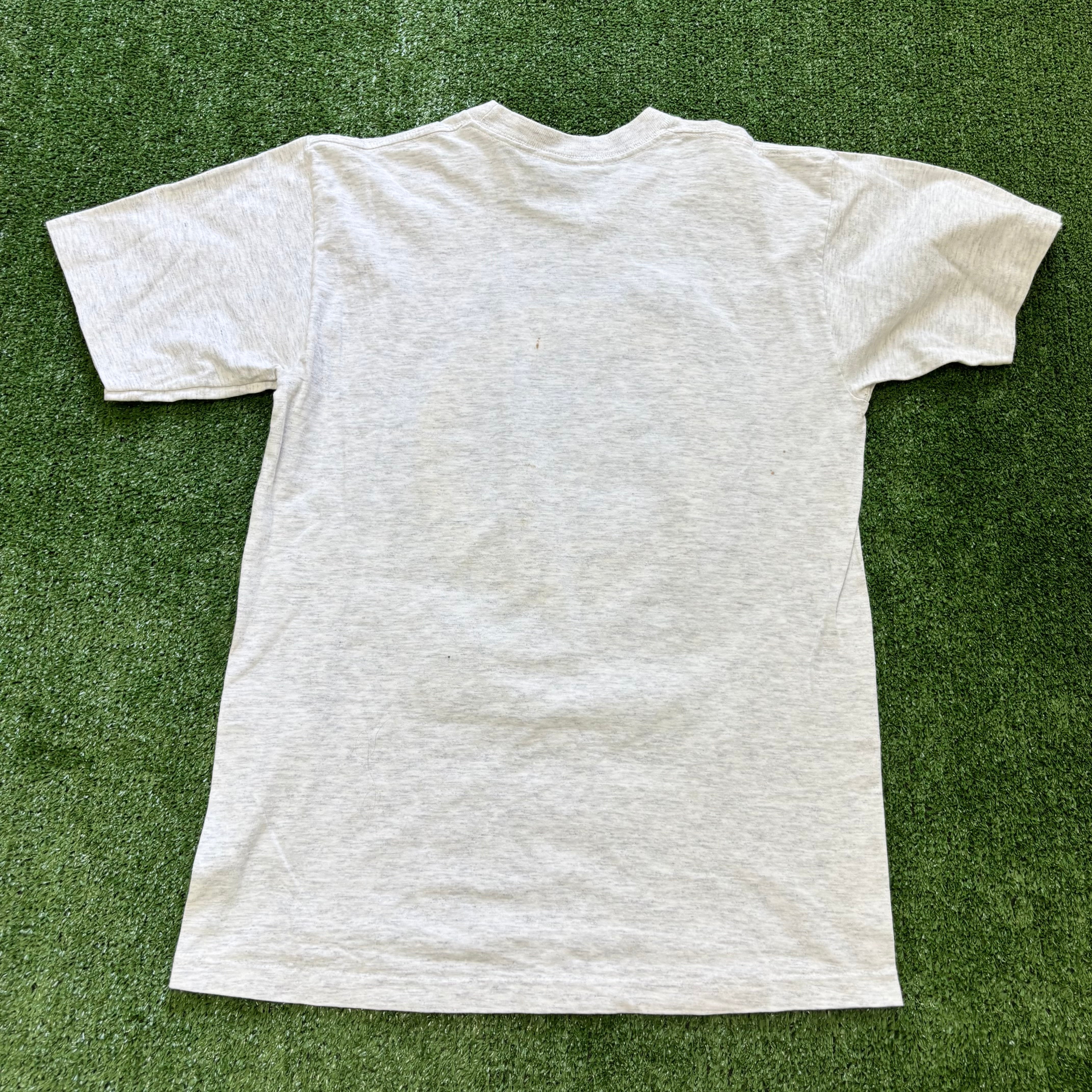 Vintage T Shirt Mens Small Grey Single Stitch Graphic Print 90s College