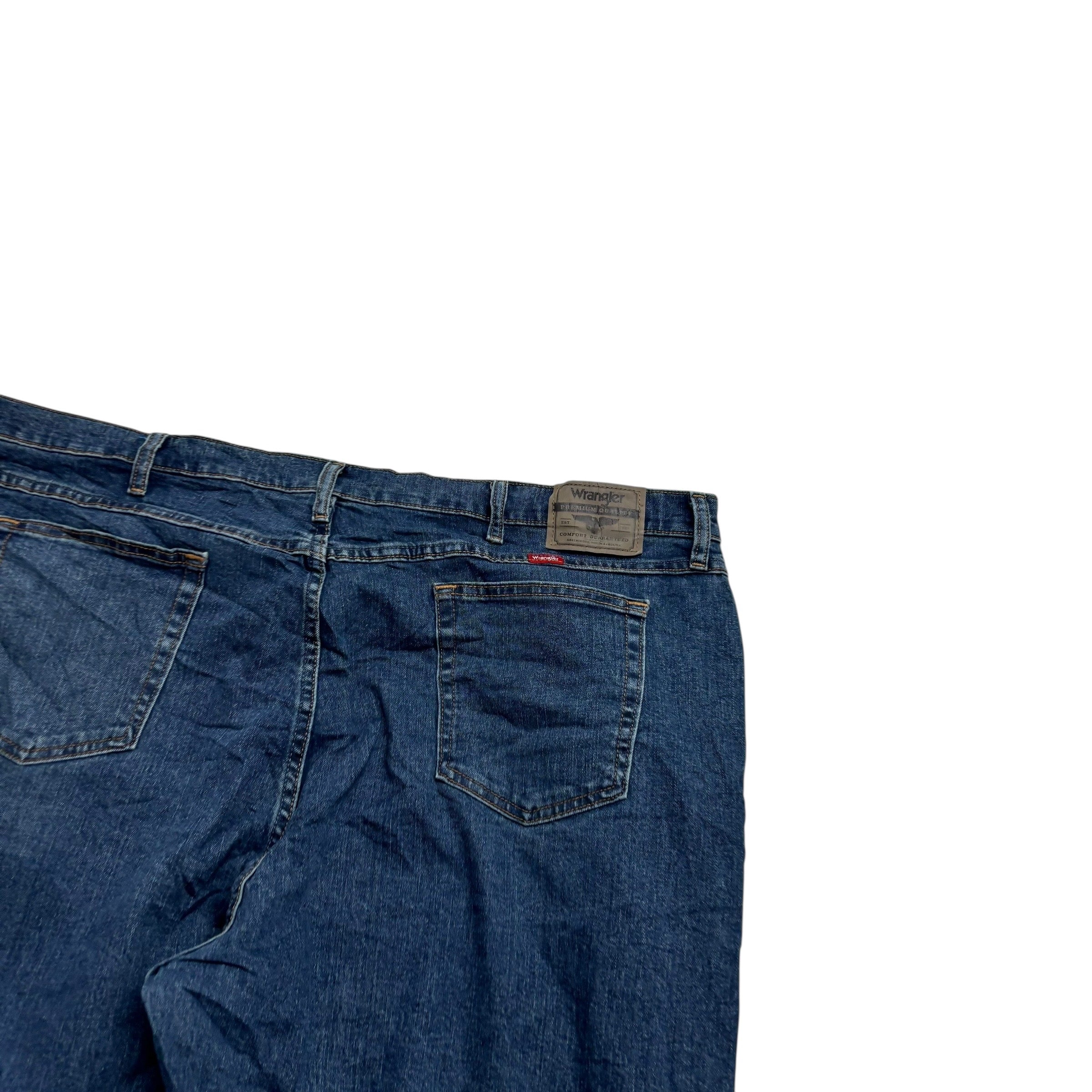 Wrangler Jeans W46 L32 Mens Dark Blue Relaxed Straight Fit Stretch Denim (E)