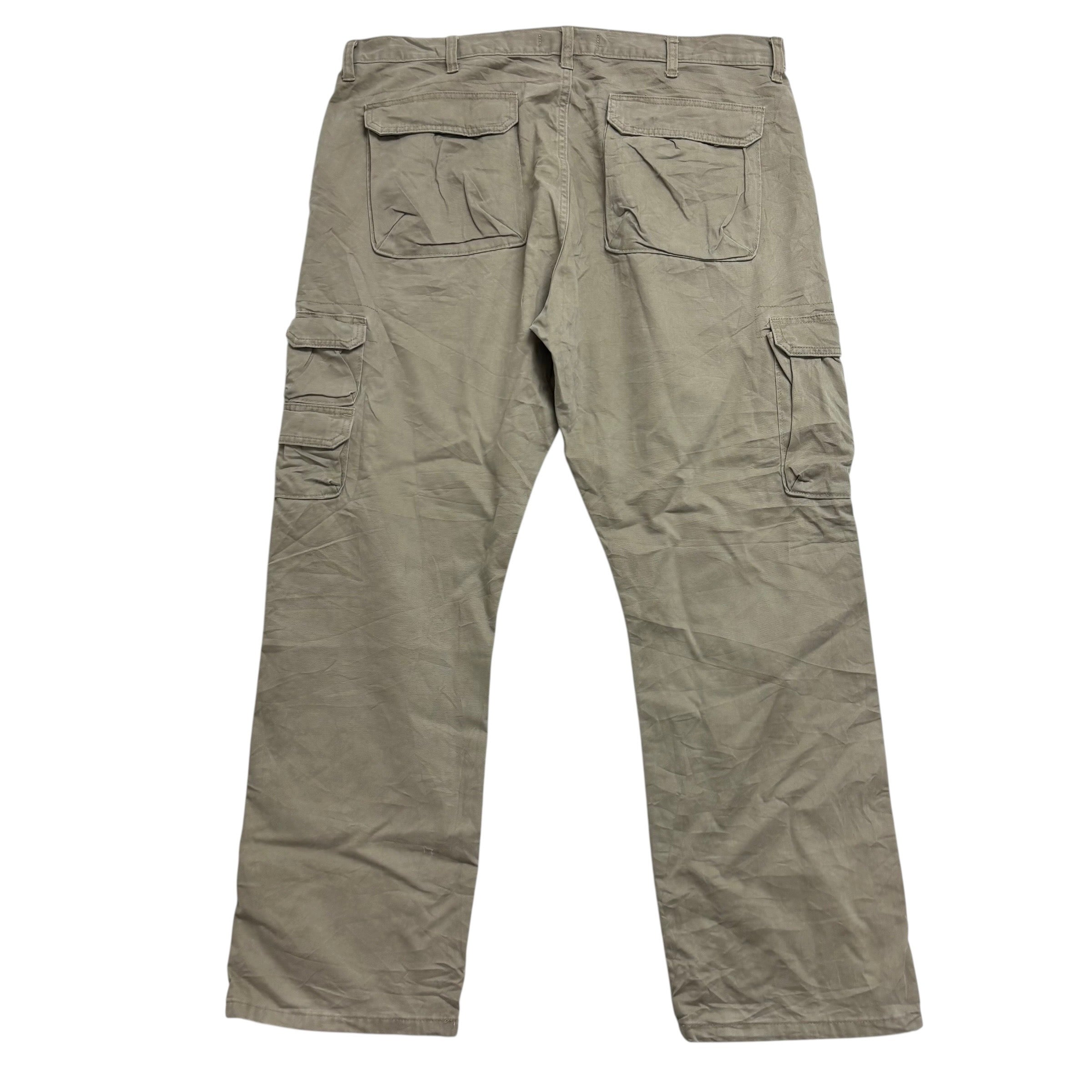 Wrangler Cargo Pants W40 L32 Mens Beige Relaxed Straight Fit Trousers (E)