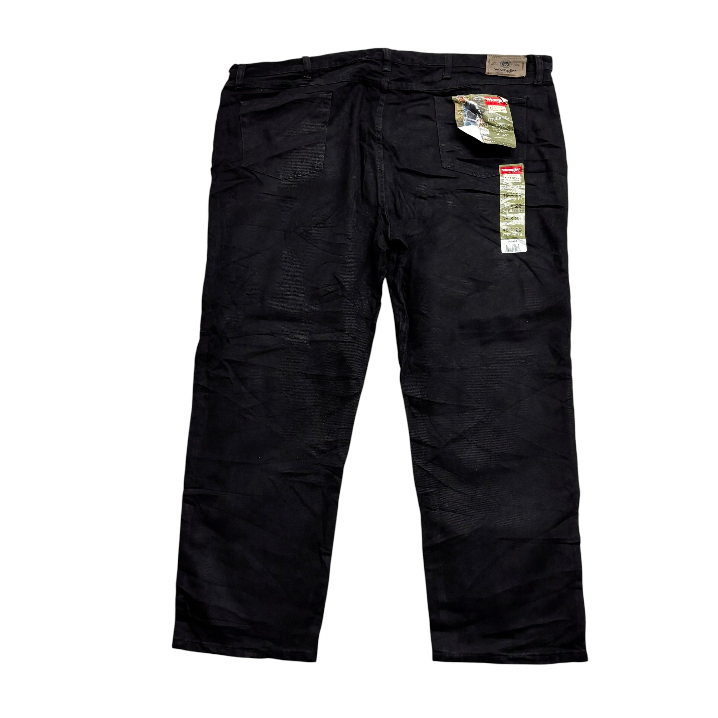 Wrangler Jeans W48 L29 Mens Black Regular Straight Fit Vintage Denim (E)
