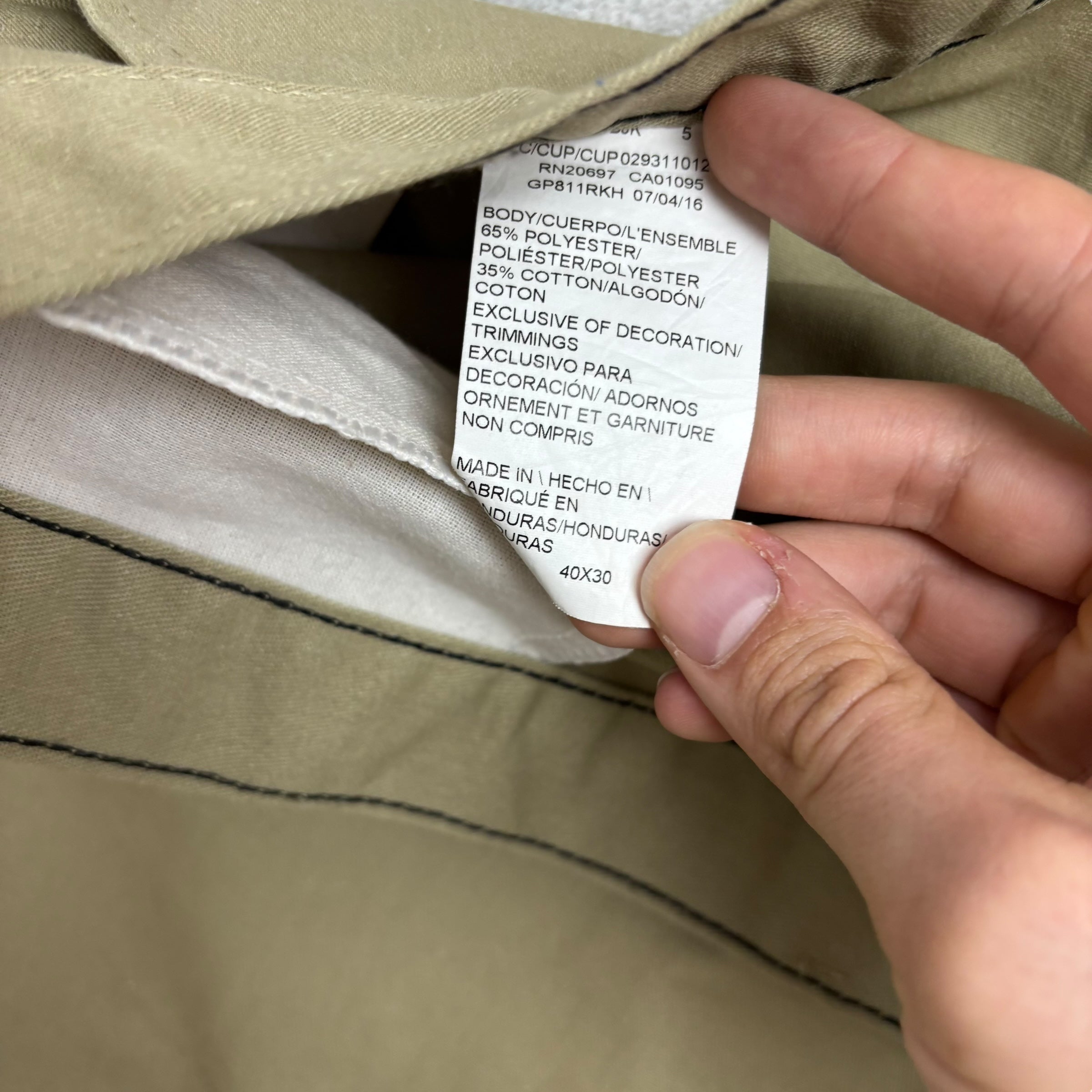 Dickies Chino Trousers W40 L30 Mens Beige Regular Straight Fit Pants (E)