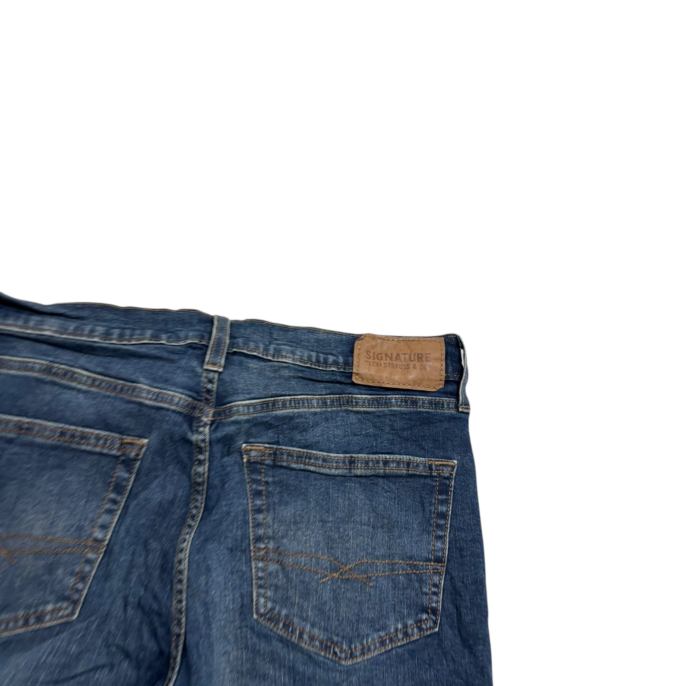 Levis Signature Jeans W32 L30 Mens Dark Blue Slim Fit Stretch Denim