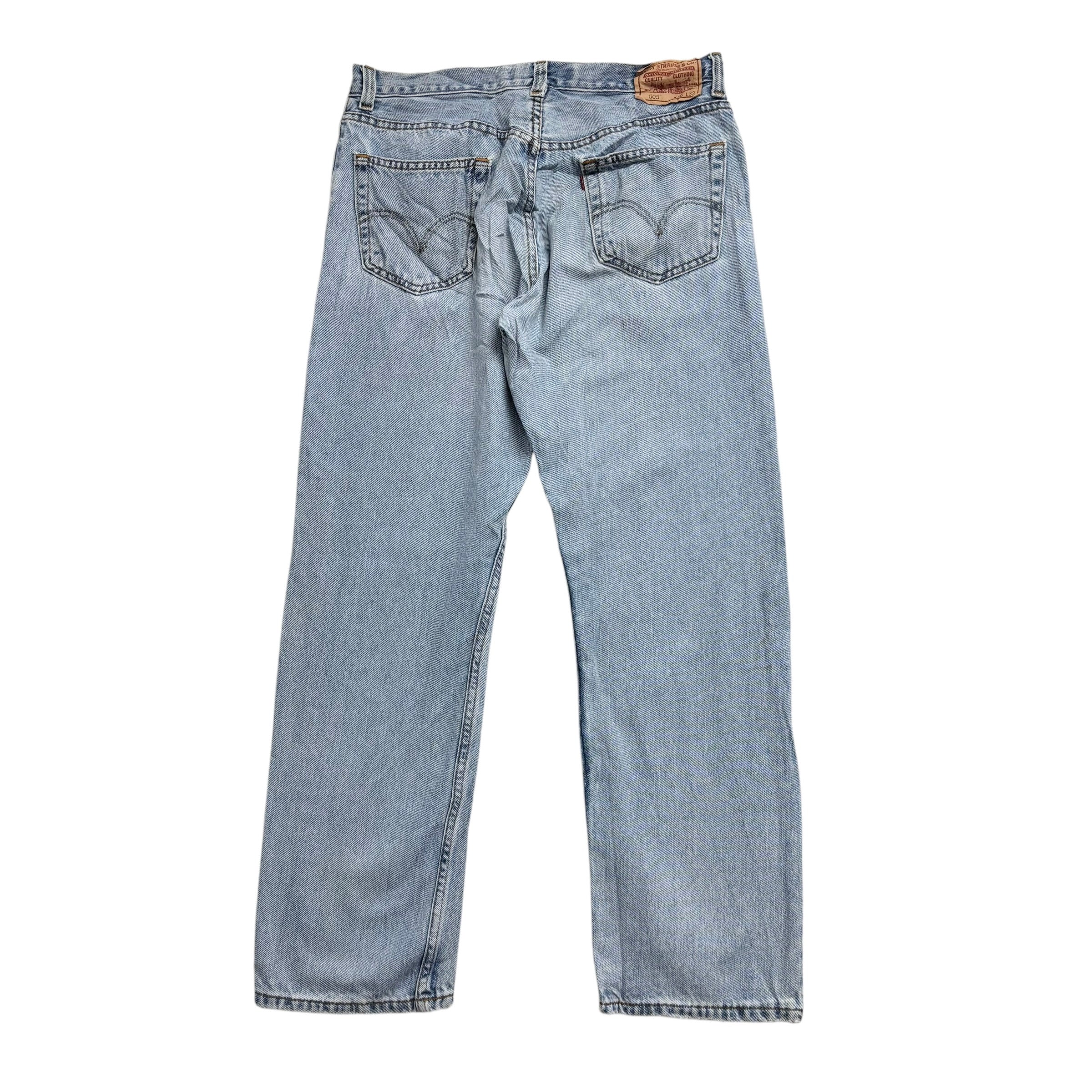 Levis 505 Jeans W36 L32 Mens Light Blue Regular Straight Fit Vintage Denim