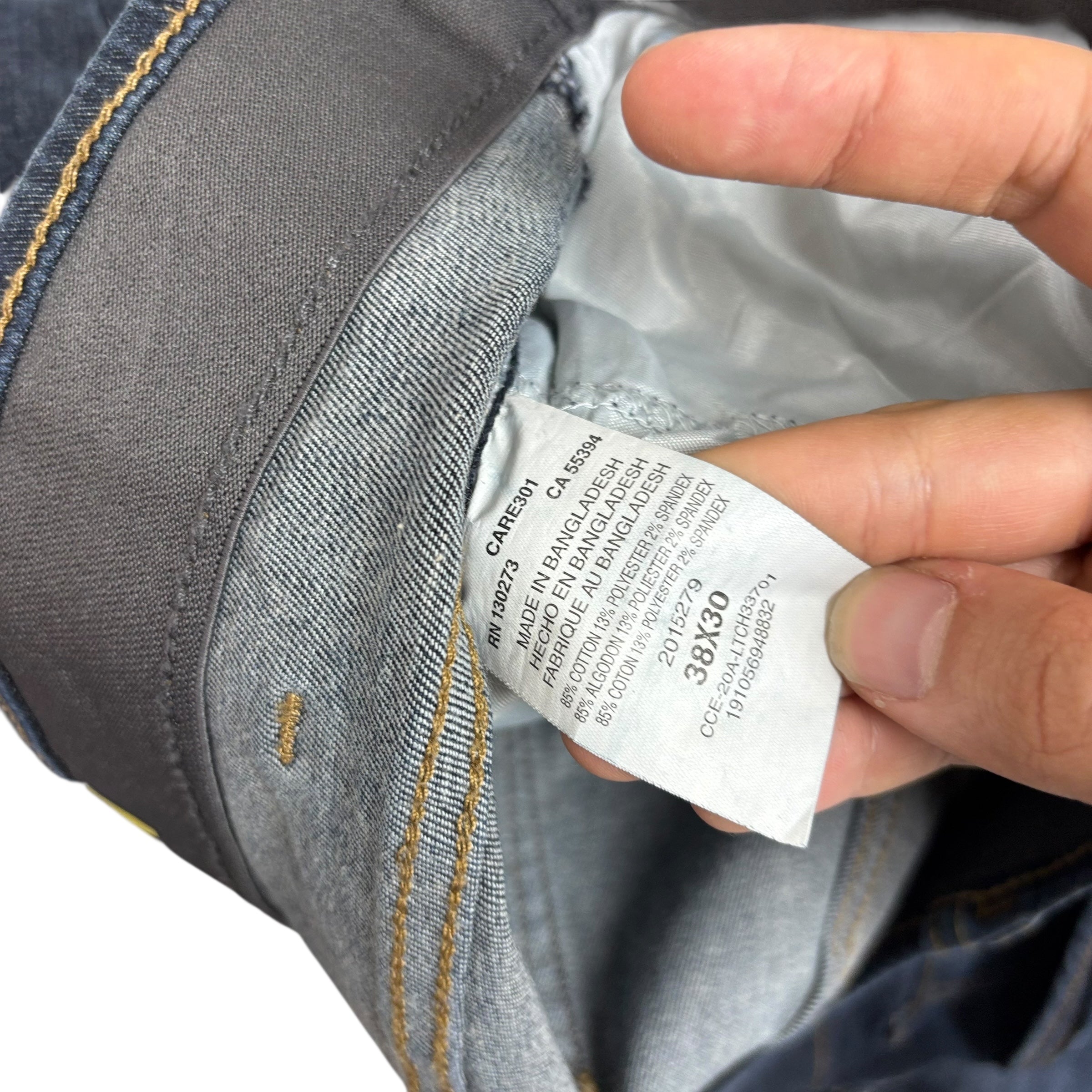 Lee Jeans W38 L30 Mens Dark Blue Athletic Tapered Fit Stretch Denim (E)