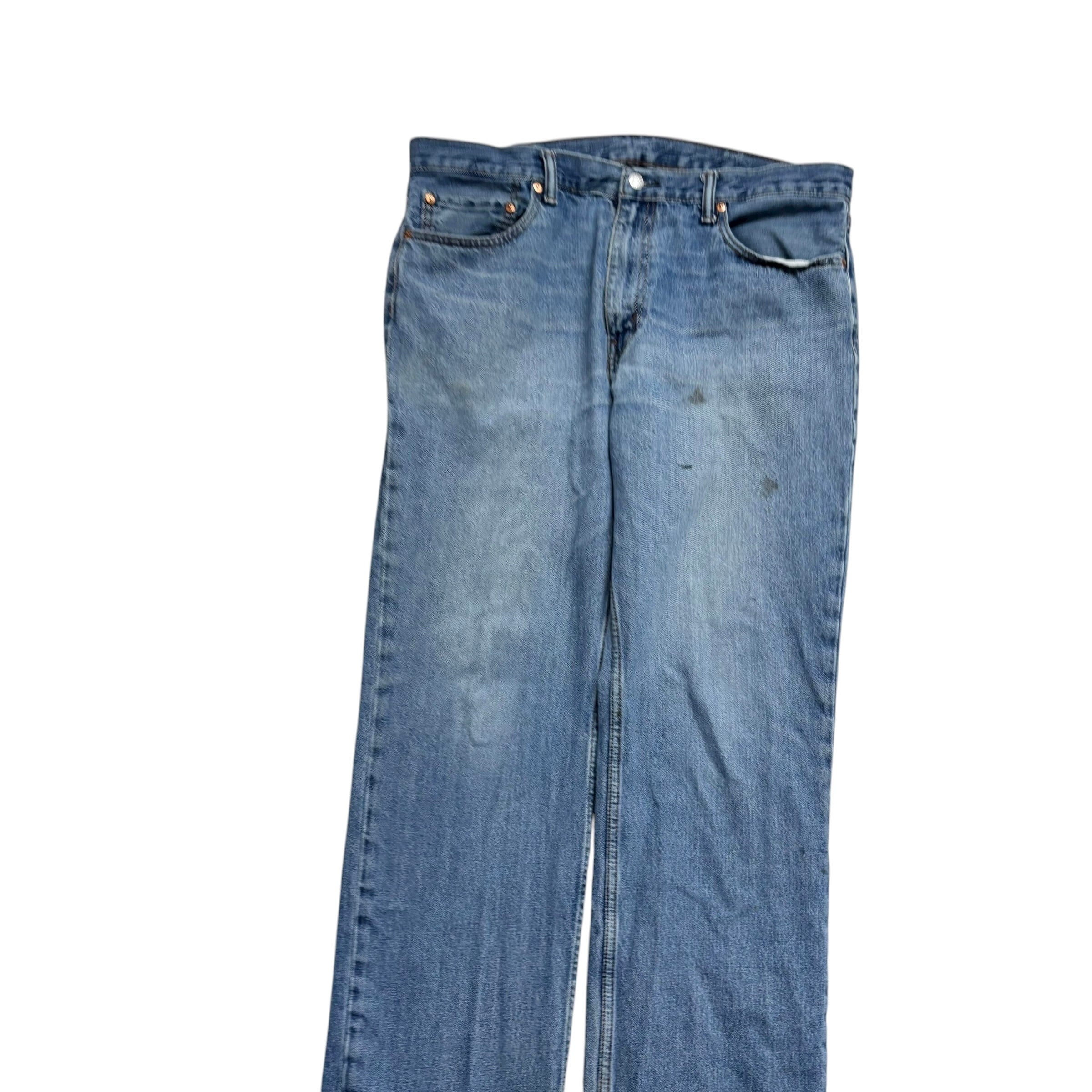 Levis 516 Jeans W38 L32 Mens Mid Blue Slim Straight Fit Denim (F)