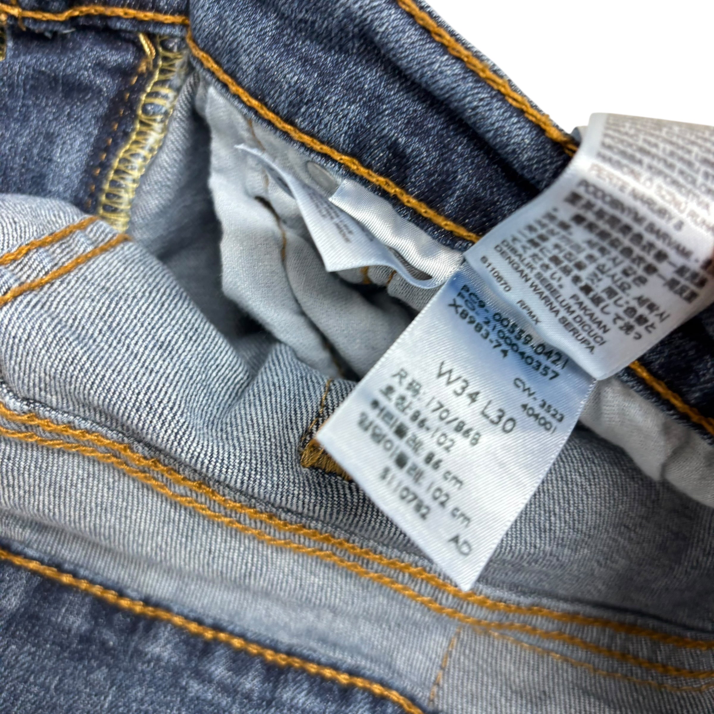 Levis 559 Jeans W34 L30 Mens Mid Blue Regular Straight Fit Stretch Denim (E)