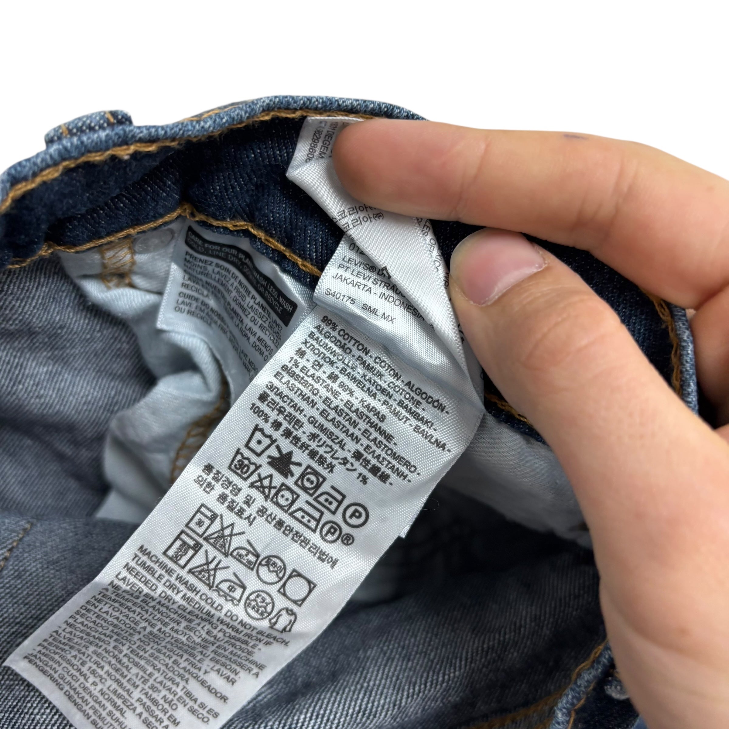 Levis 505 Jeans W36 L30 Mens Dark Blue Regular Straight Fit Stretch Denim (E)