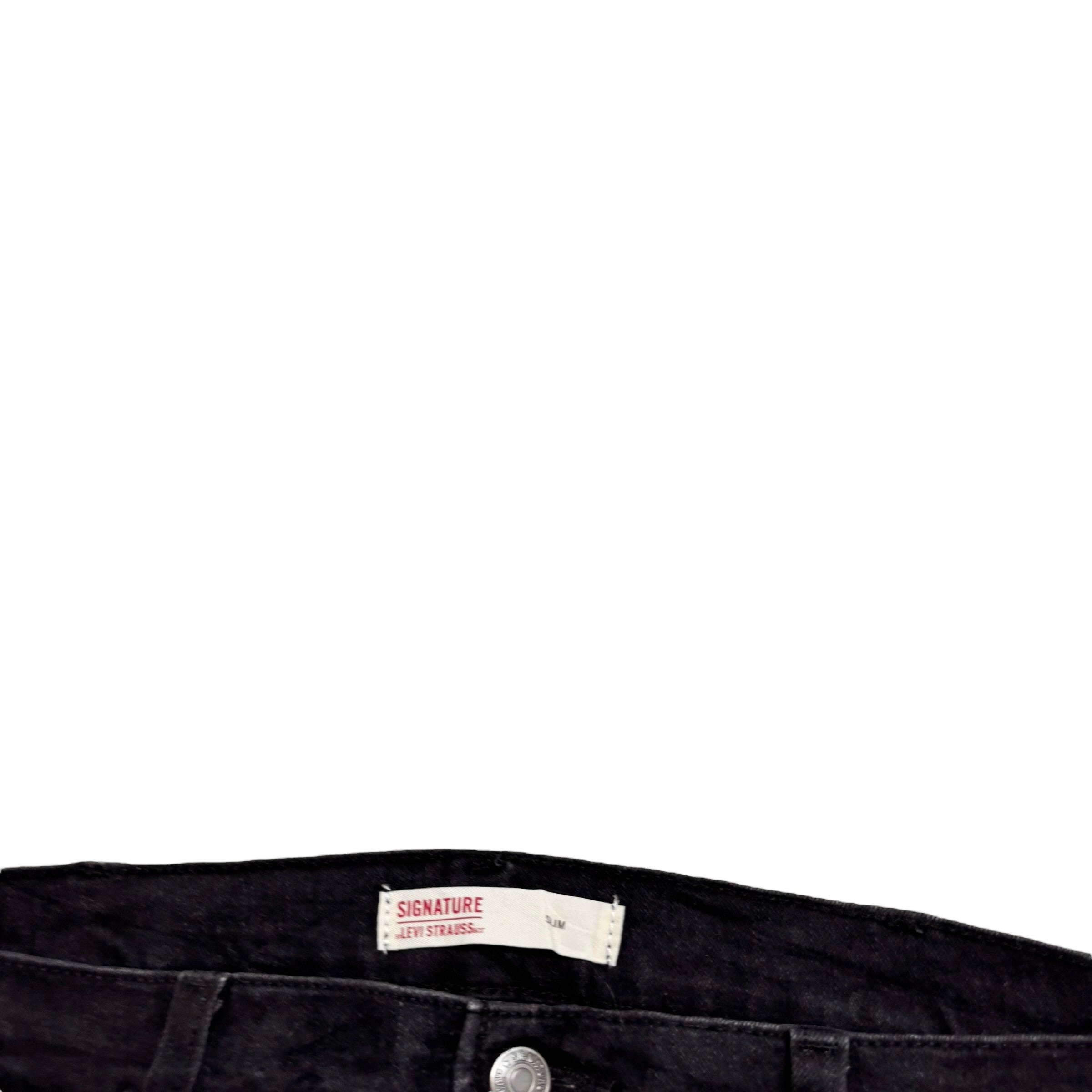 Levis Signature Jeans W38 L30 Mens Black Slim Fit Stretch Denim (E)