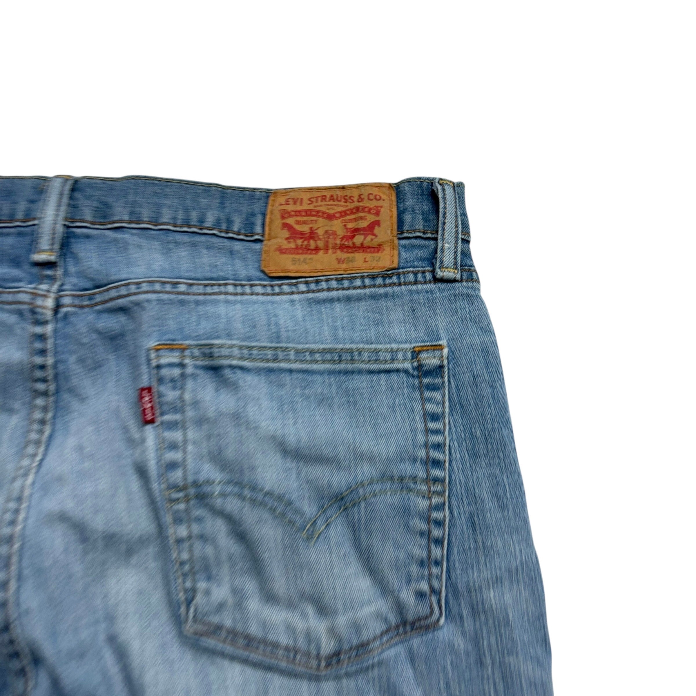 Levis 514 Jeans W36 L32 Mens Light Blue Regular Straight Fit Stretch Denim