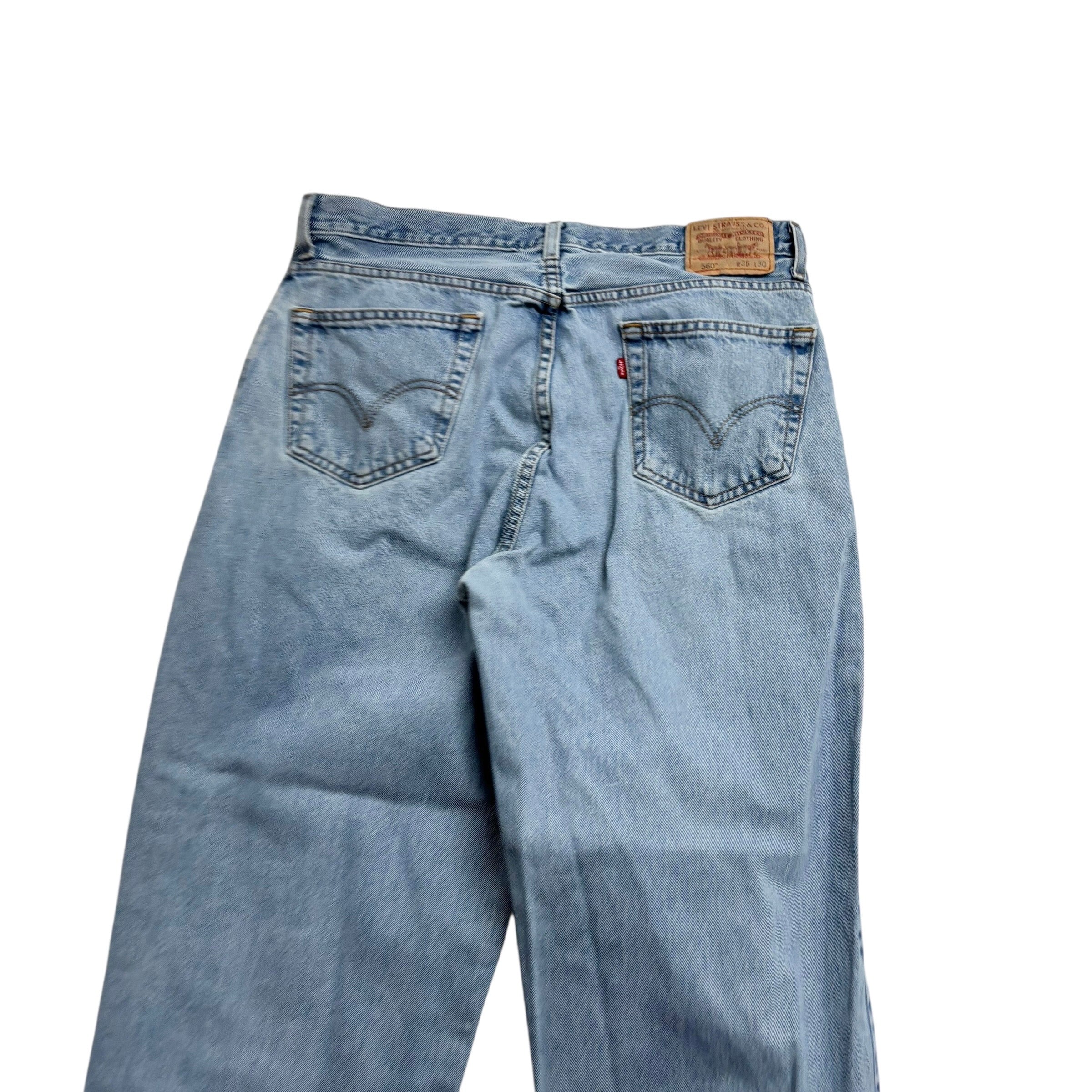 Levis 560 Jeans W35 L30 Mens Light Blue Baggy Relaxed Comfort Vintage Denim (F)