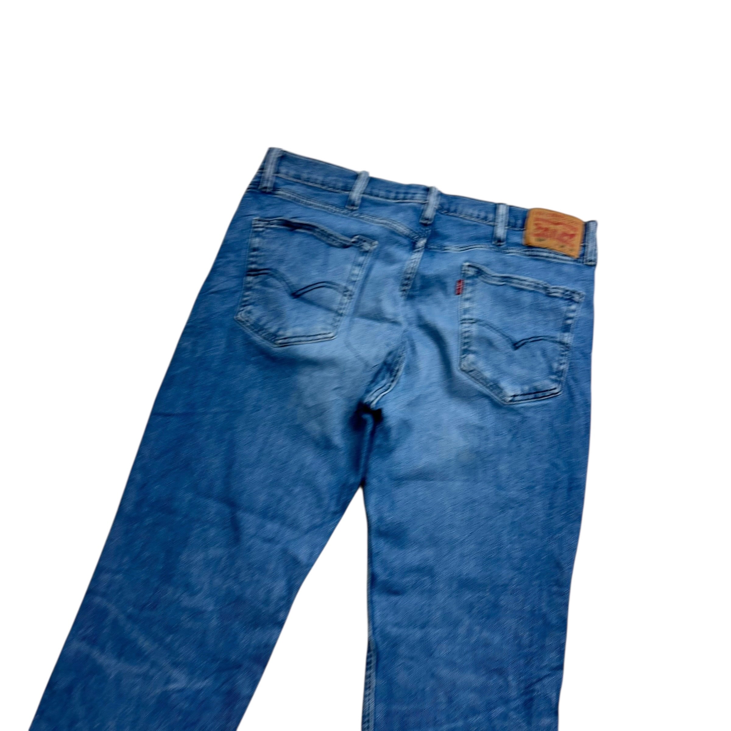 Levis 514 Jeans W38 L30 Mens Navy Blue Regular Straight Fit Stretch Denim (F)