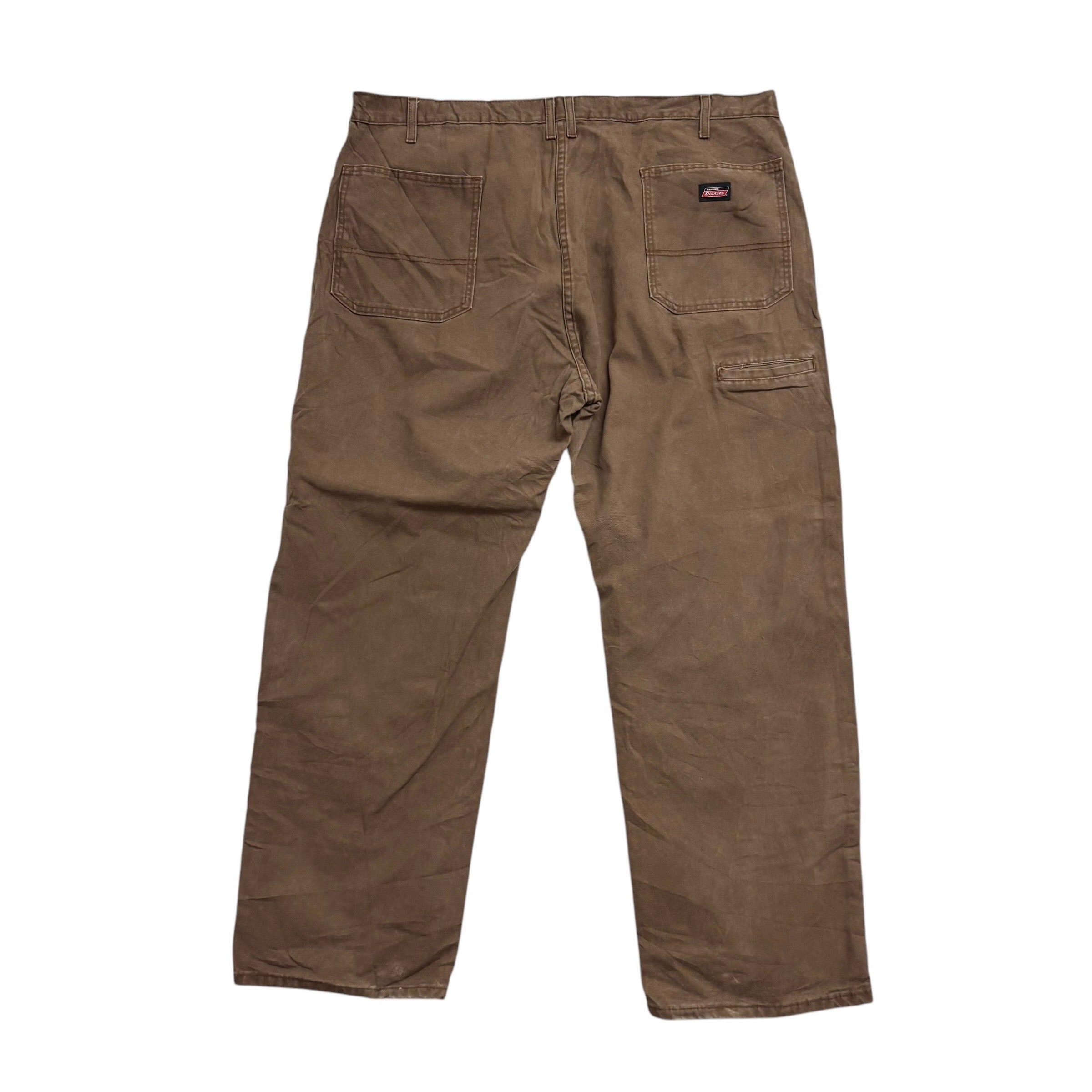 Dickies Carpenter Pants W42 L30 Mens Brown Relaxed Straight Trousers Jeans (E)