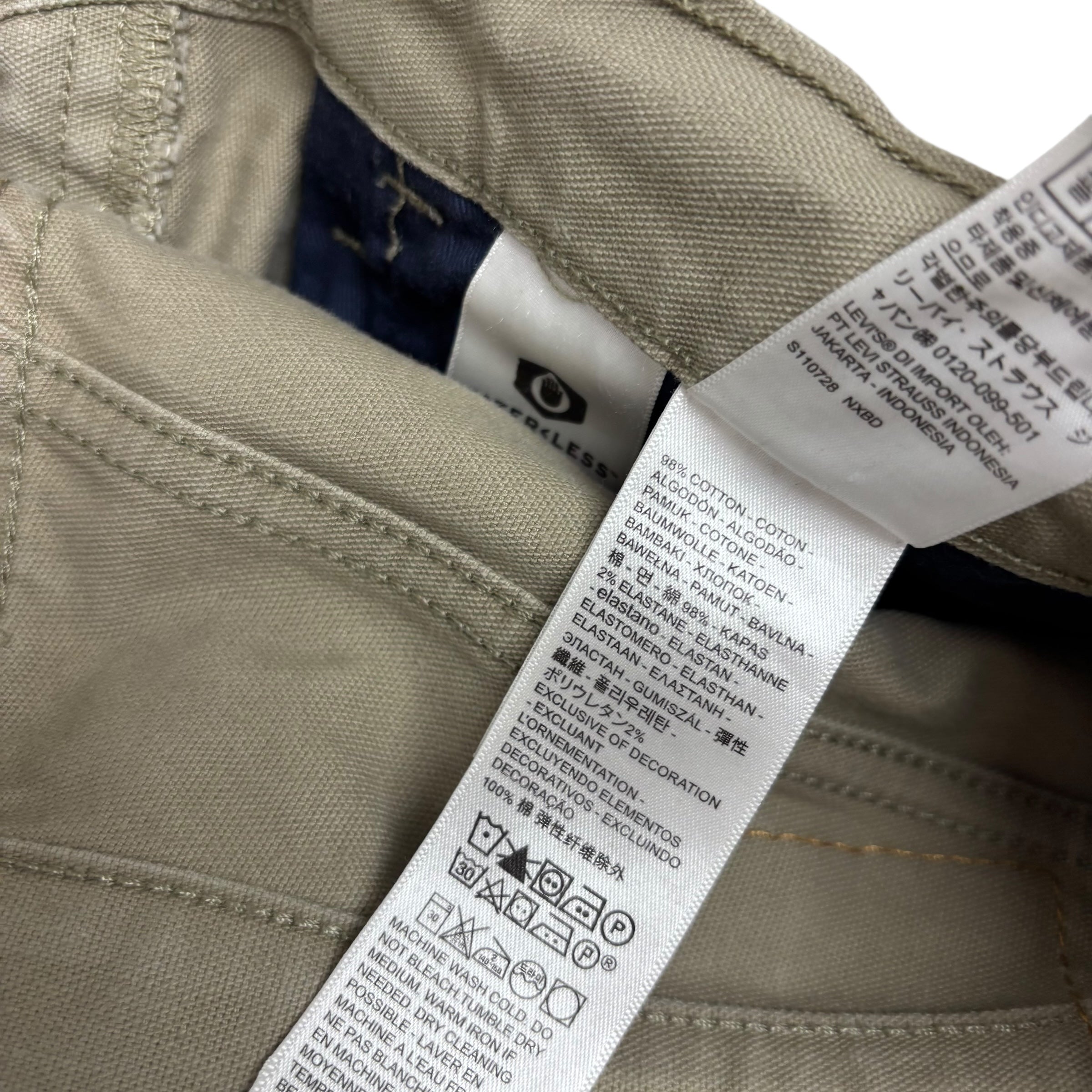 Levis Workwear Jeans W30 L29 Mens Beige Regular Straight Fit Stretch (F)