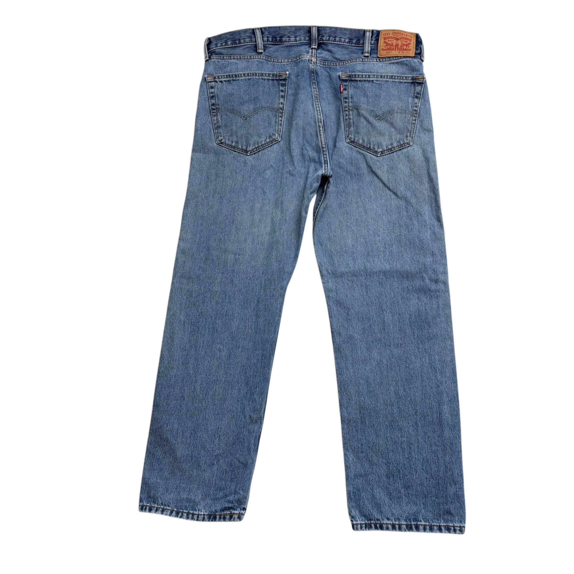 Levis 505 Jeans W38 L30 Mens Mid Blue Regular Straight Fit Denim