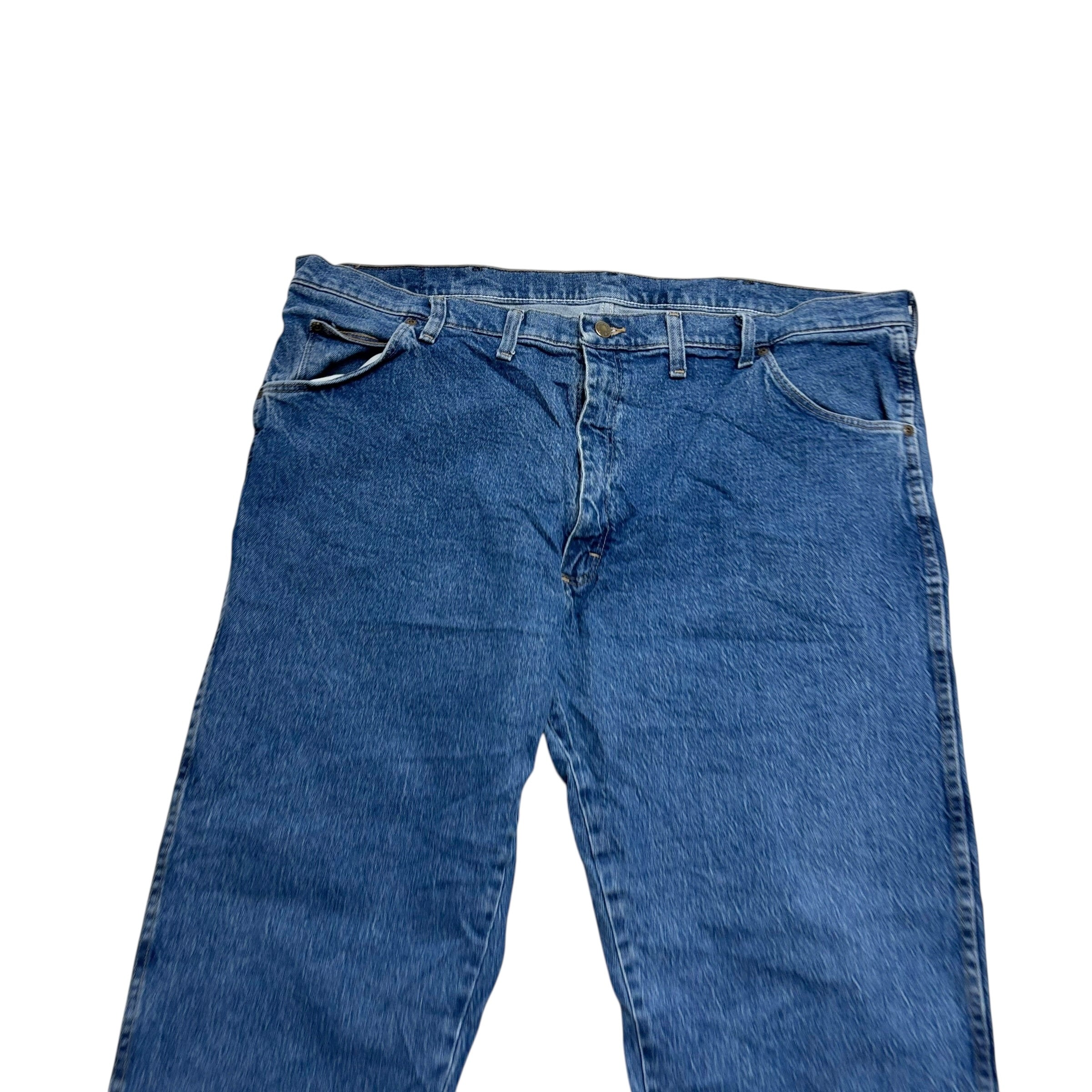 Wrangler Jeans W42 L29 Mens Mid Blue Regular Straight Fit Vintage Stretch (E)