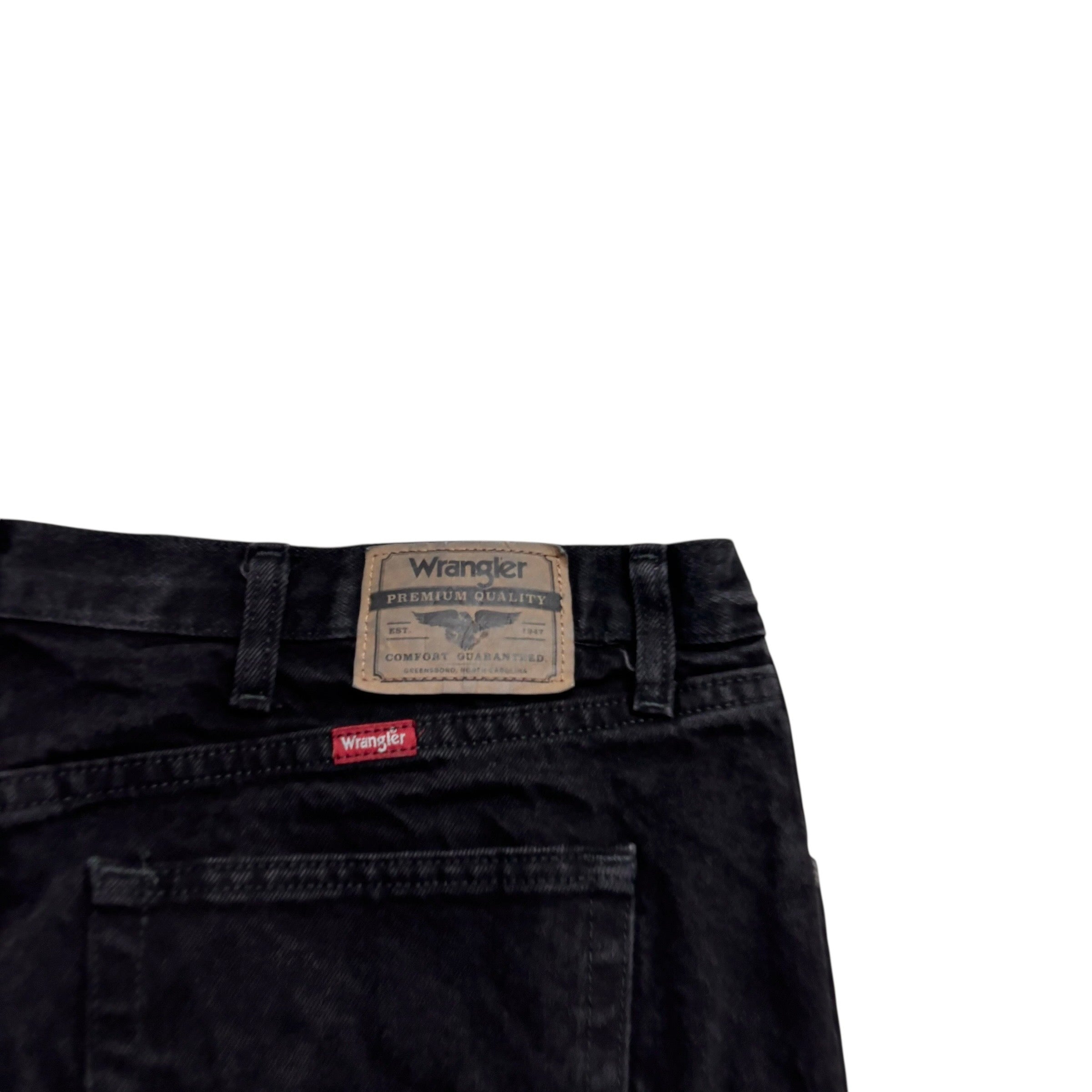 Wrangler Jeans W40 L32 Mens Black Regular Straight Fit Denim (E)