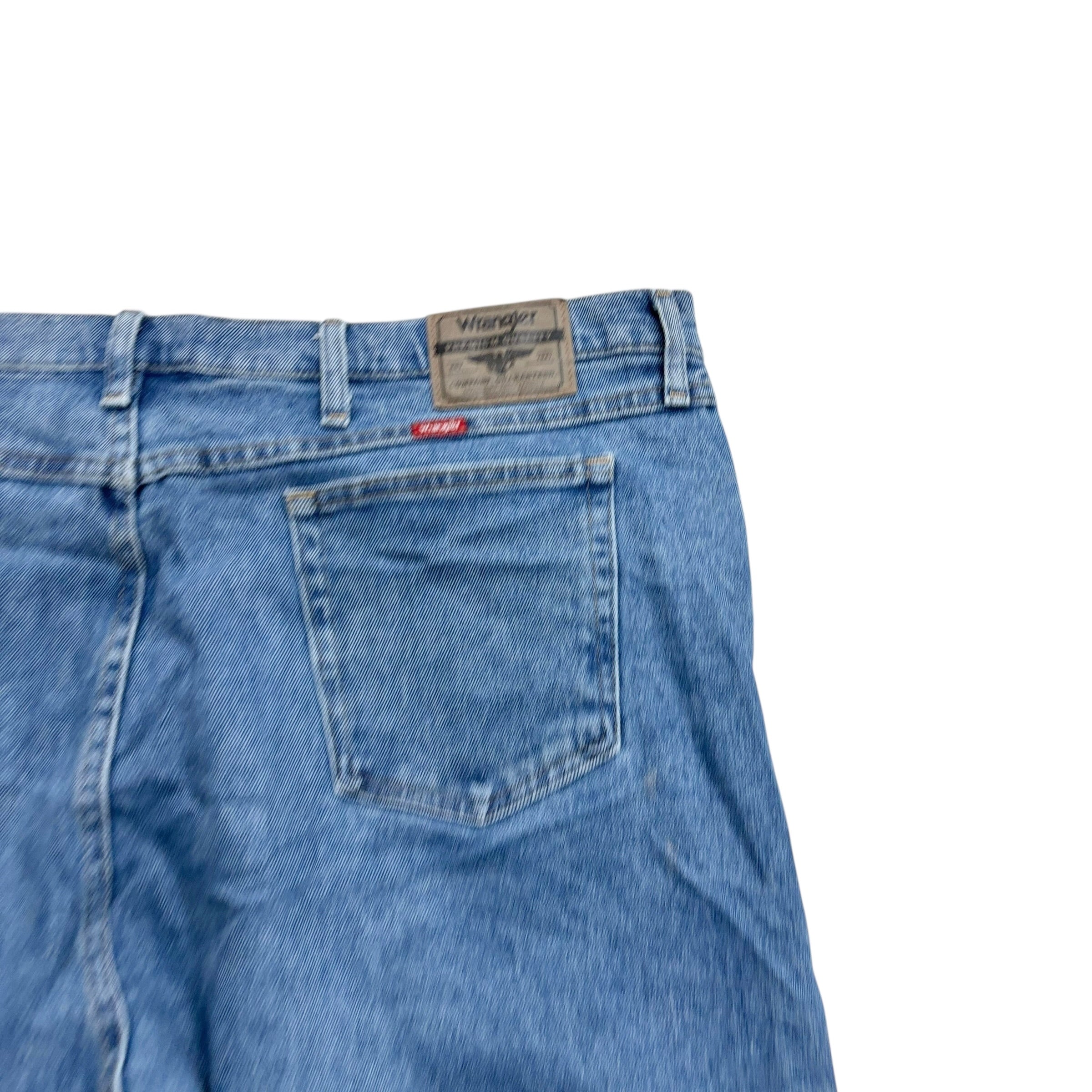 Wrangler Jeans W44 L30 Mens Mid Blue Regular Straight Fit Stretch Denim (E)