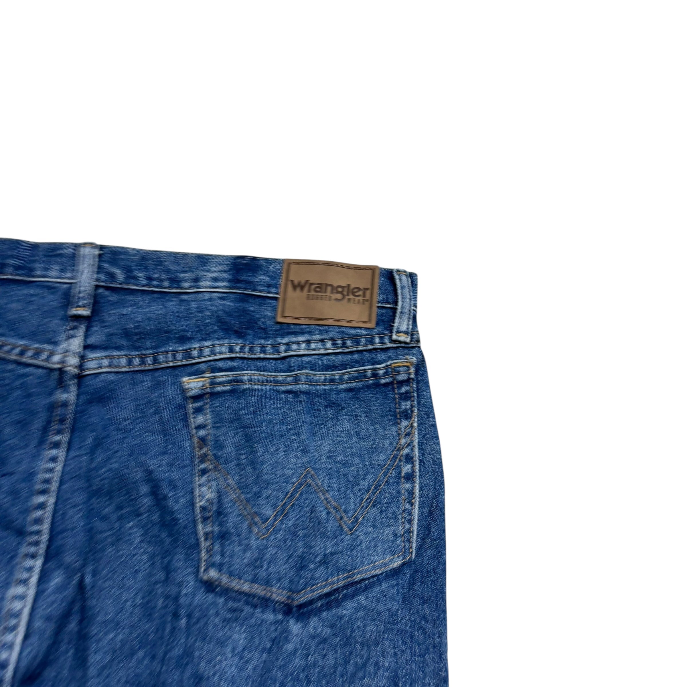 Wrangler Jeans W40 L32 Mens Mid Blue Relaxed Straight Fit Vintage Denim (E)