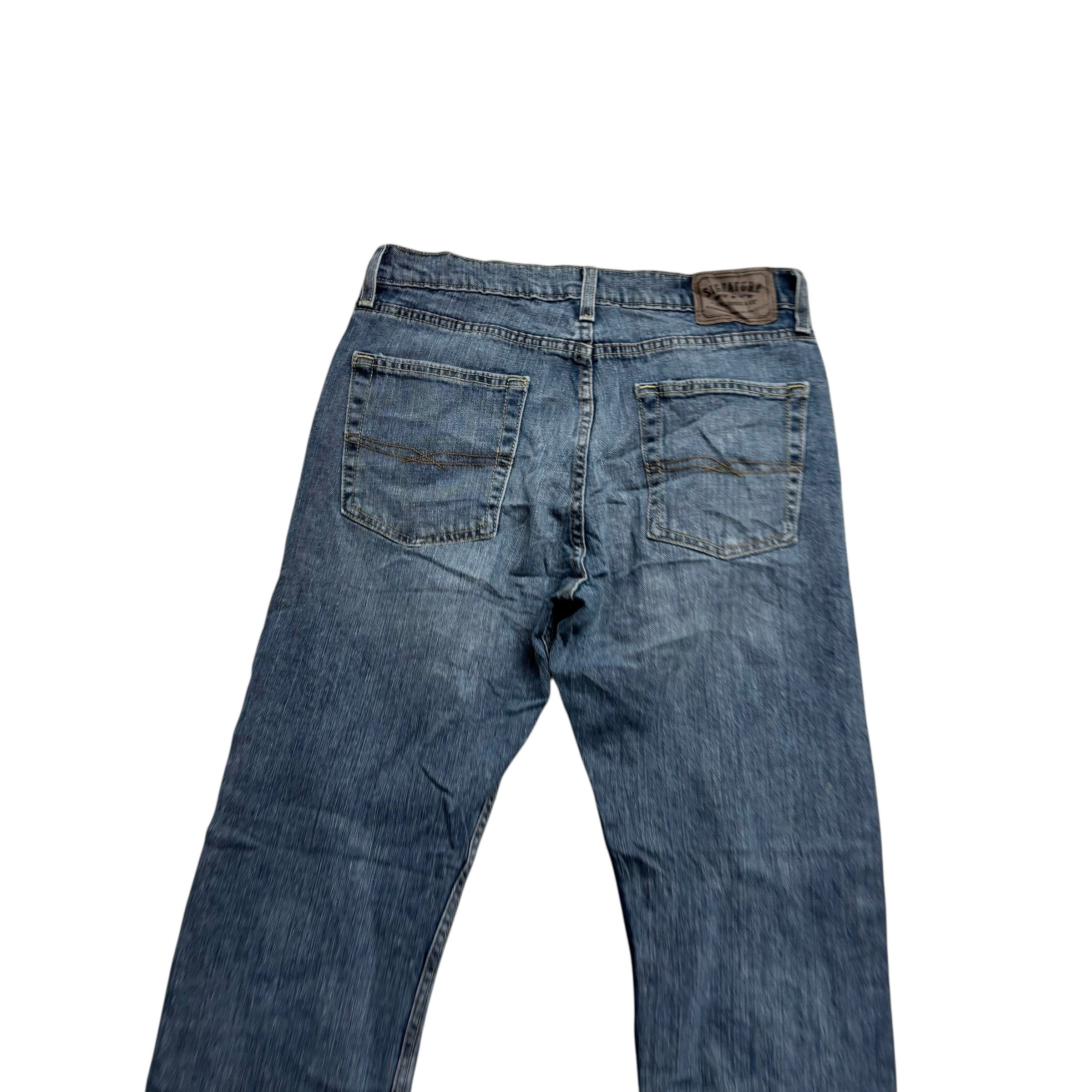 Levis Signature Jeans W33 L32 Mens Mid Blue Slim Straight Fit Stretch (E)
