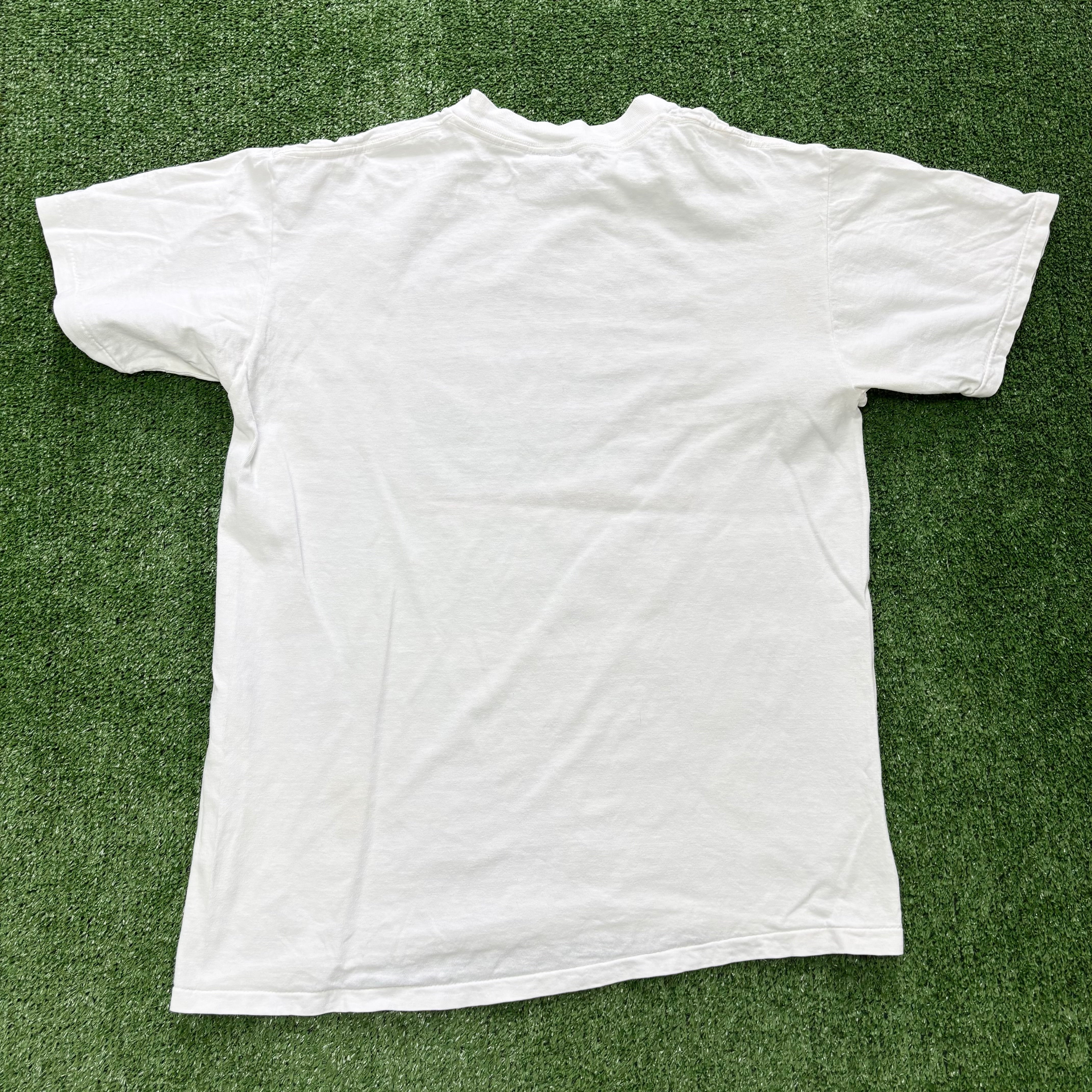 Vintage T Shirt Mens Small White Single Stitch Graphic Print 90s