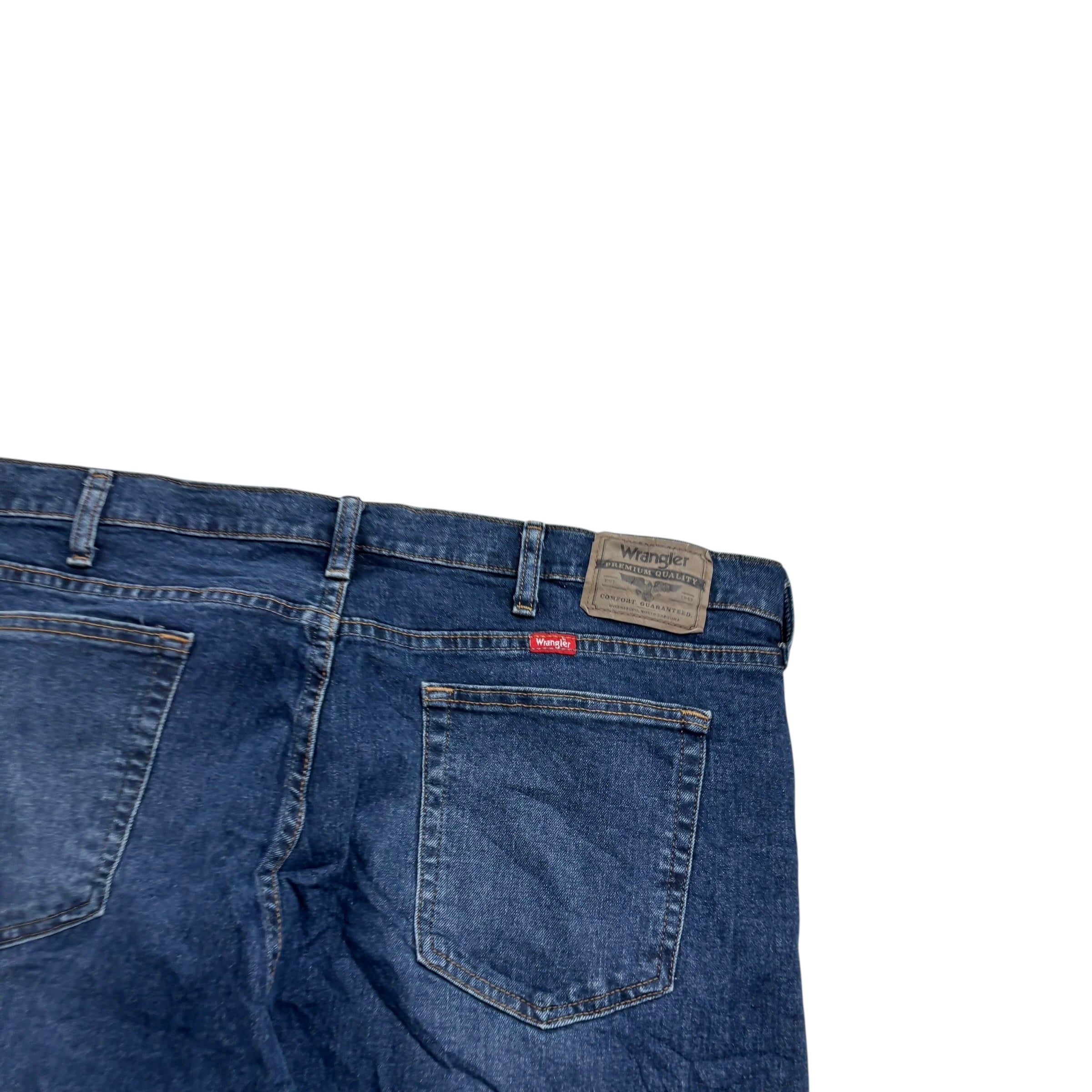 Wrangler Jeans W40 L29 Mens Dark Blue Relaxed Straight Fit Stretch Denim (E)