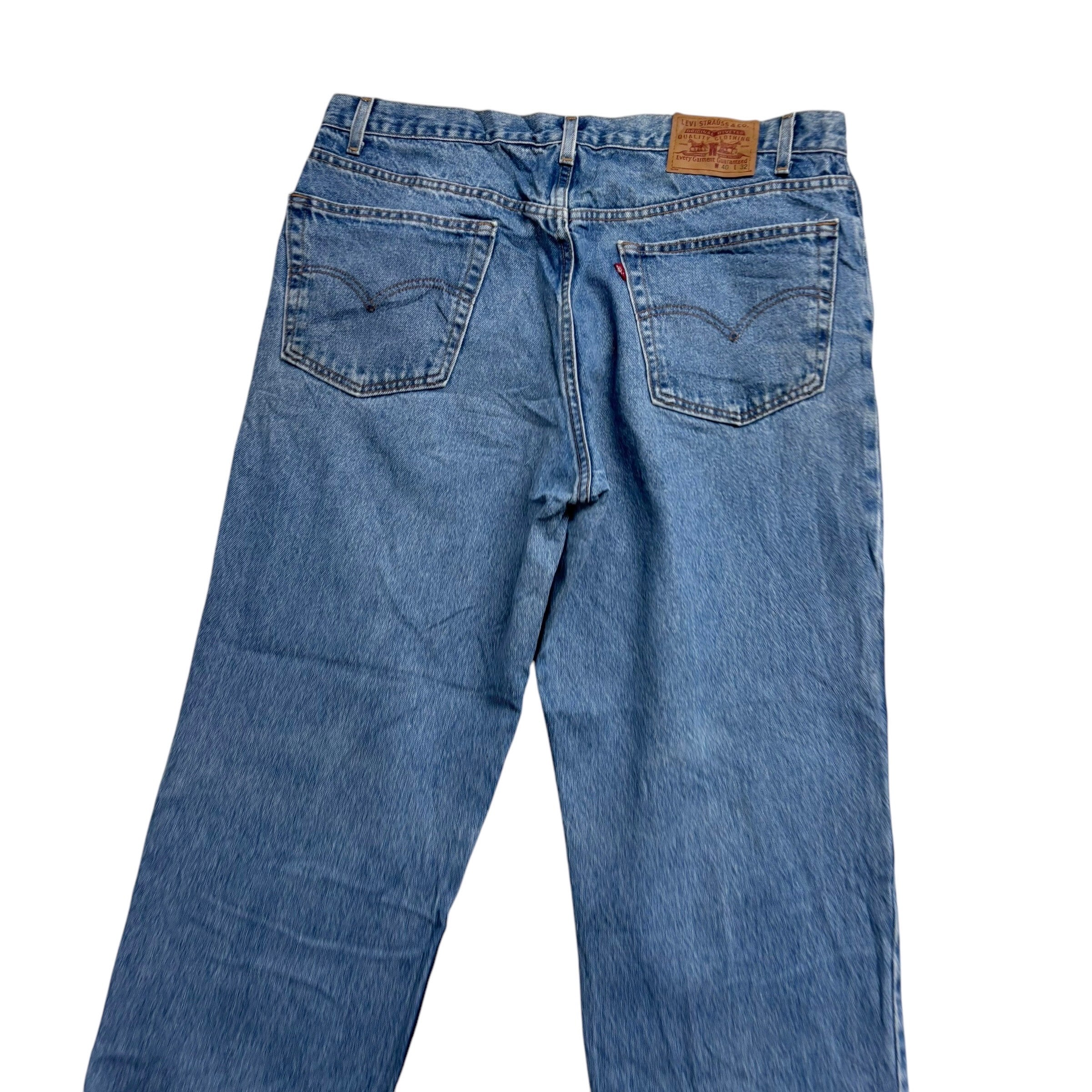 Levis Jeans W40 L30 Mens Light Blue Relaxed Straight Fit Vintage Denim (G)
