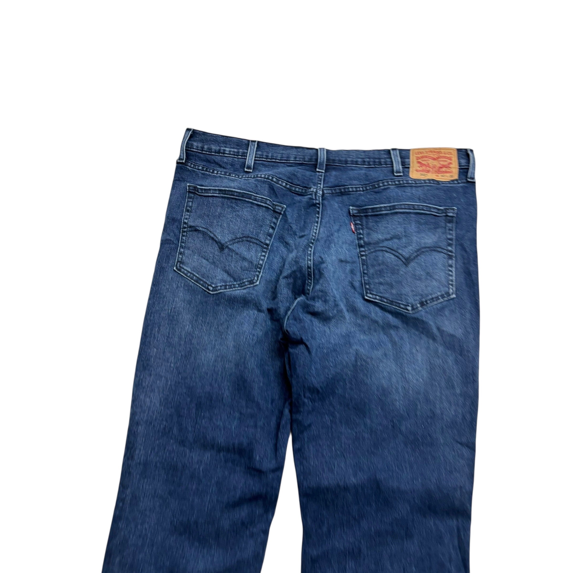 Levis 541 Jeans W40 L30 Mens Navy Blue Athletic Tapered Fit Stretch Denim (E)