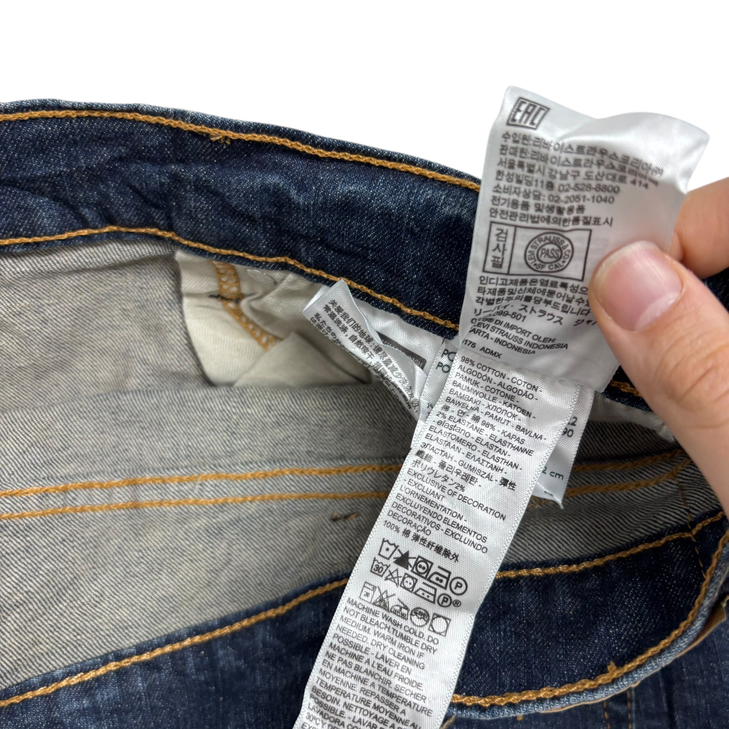Levis 514 Jeans W40 L32 Mens Dark Blue Regular Straight Fit Stretch Denim (E)