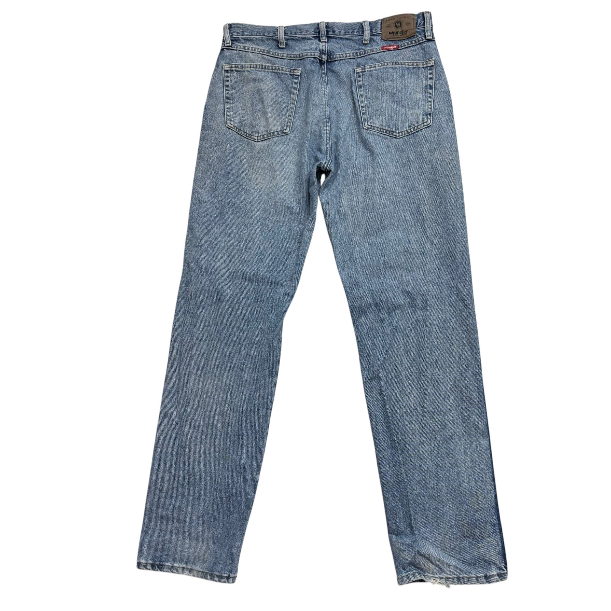 Wrangler Jeans W36 L34 Mens Mid Blue Regular Straight Fit Denim (F)