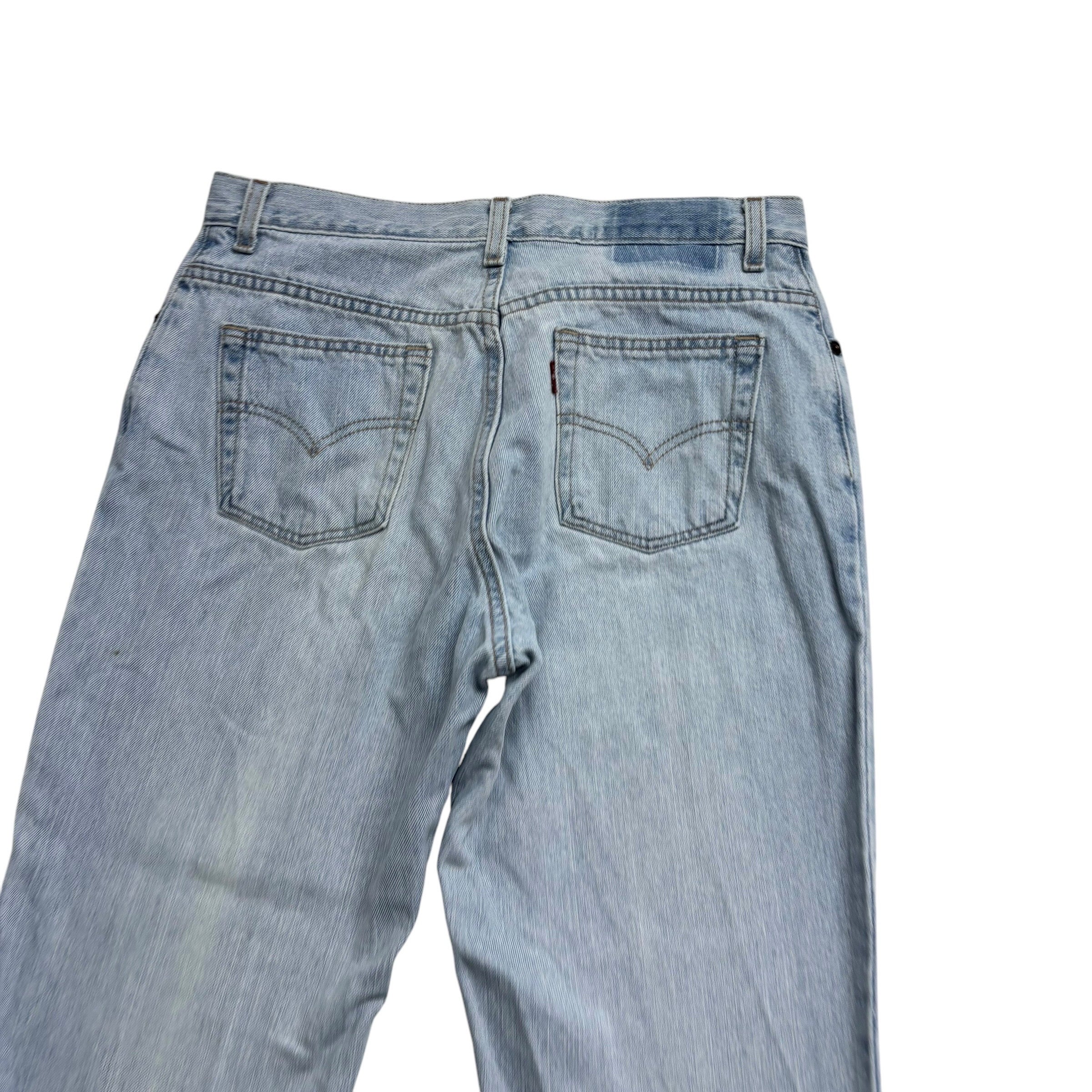 Levis 550 Jeans W31 L29 Womens Light Blue Relaxed Taper USA Made Vintage Denim
