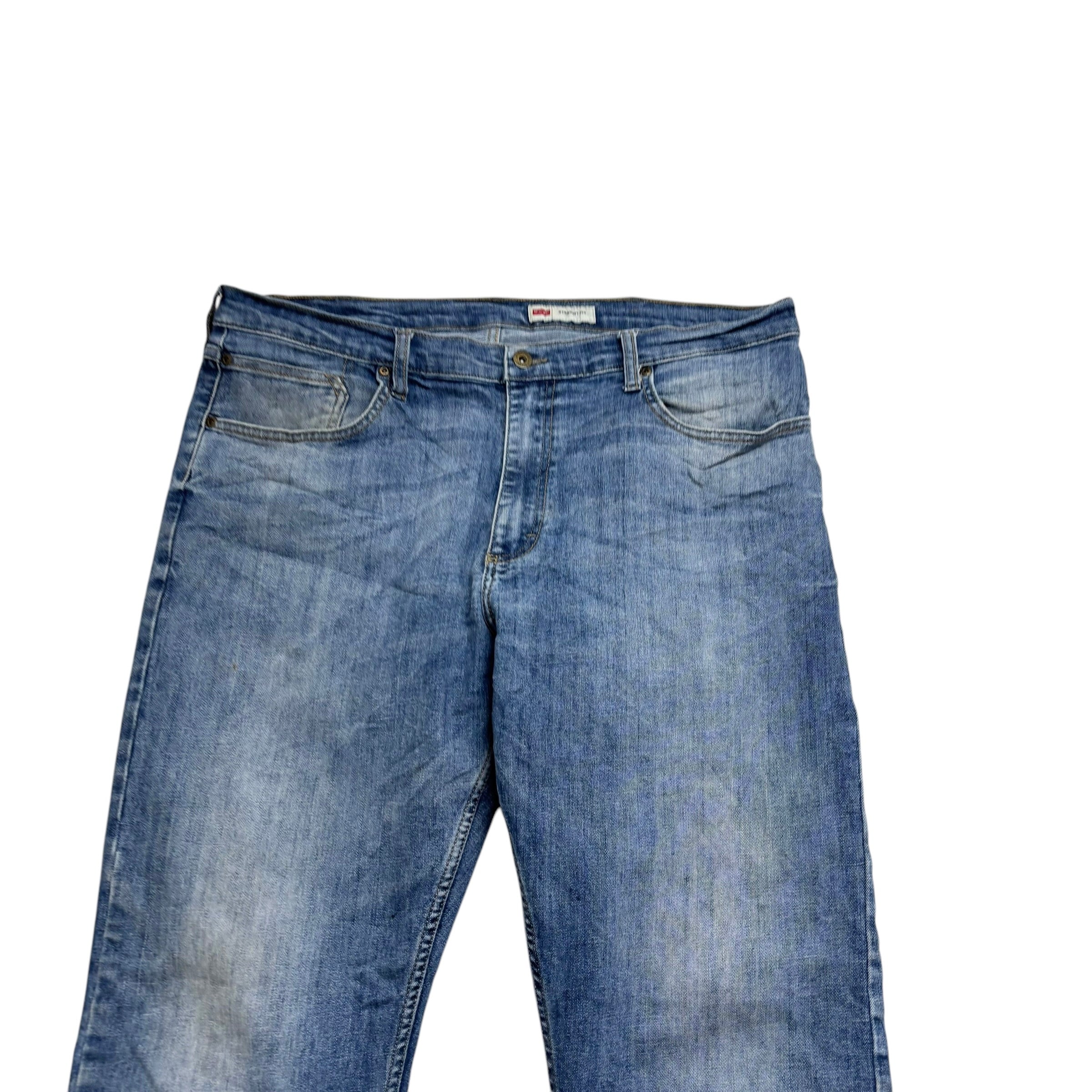 Wrangler Jeans W40 L32 Mens Mid Blue Regular Straight Fit Denim (F)