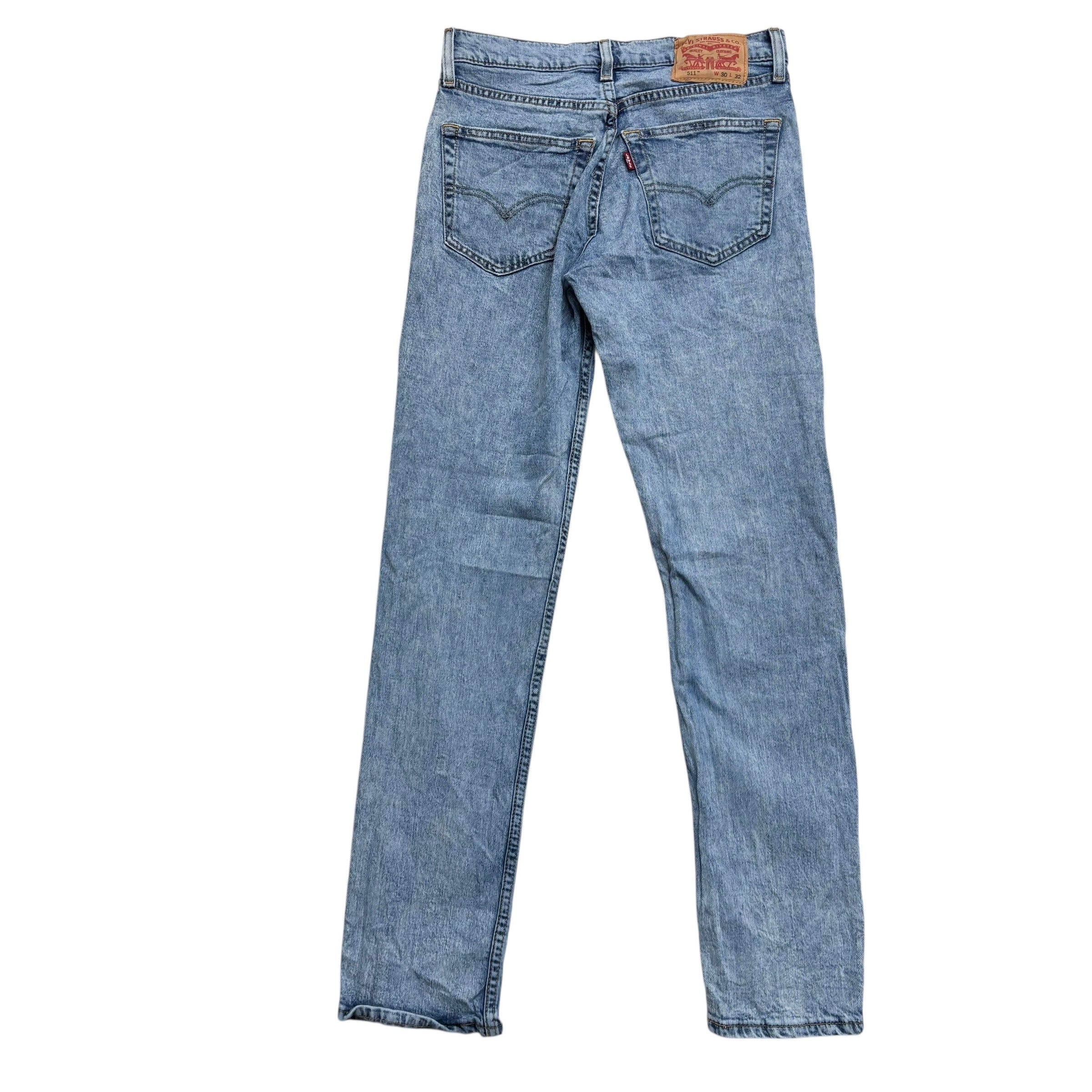 Levis 511 Jeans W30 L32 Mens Light Blue Slim Fit Stretch Denim (E)