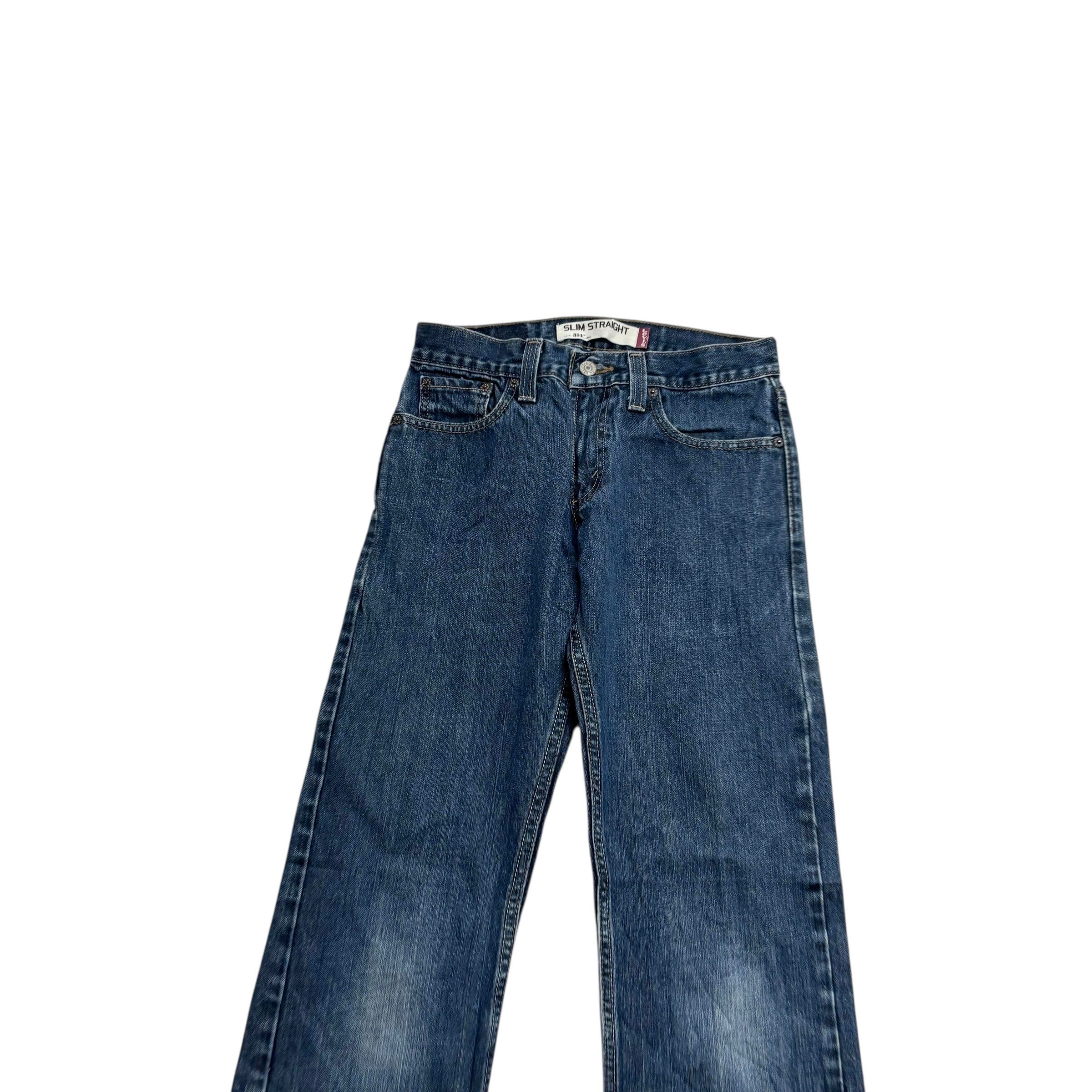 Levis 514 Jeans W28 L30 Mens Dark Blue Slim Straight Fit Vintage Denim (E)