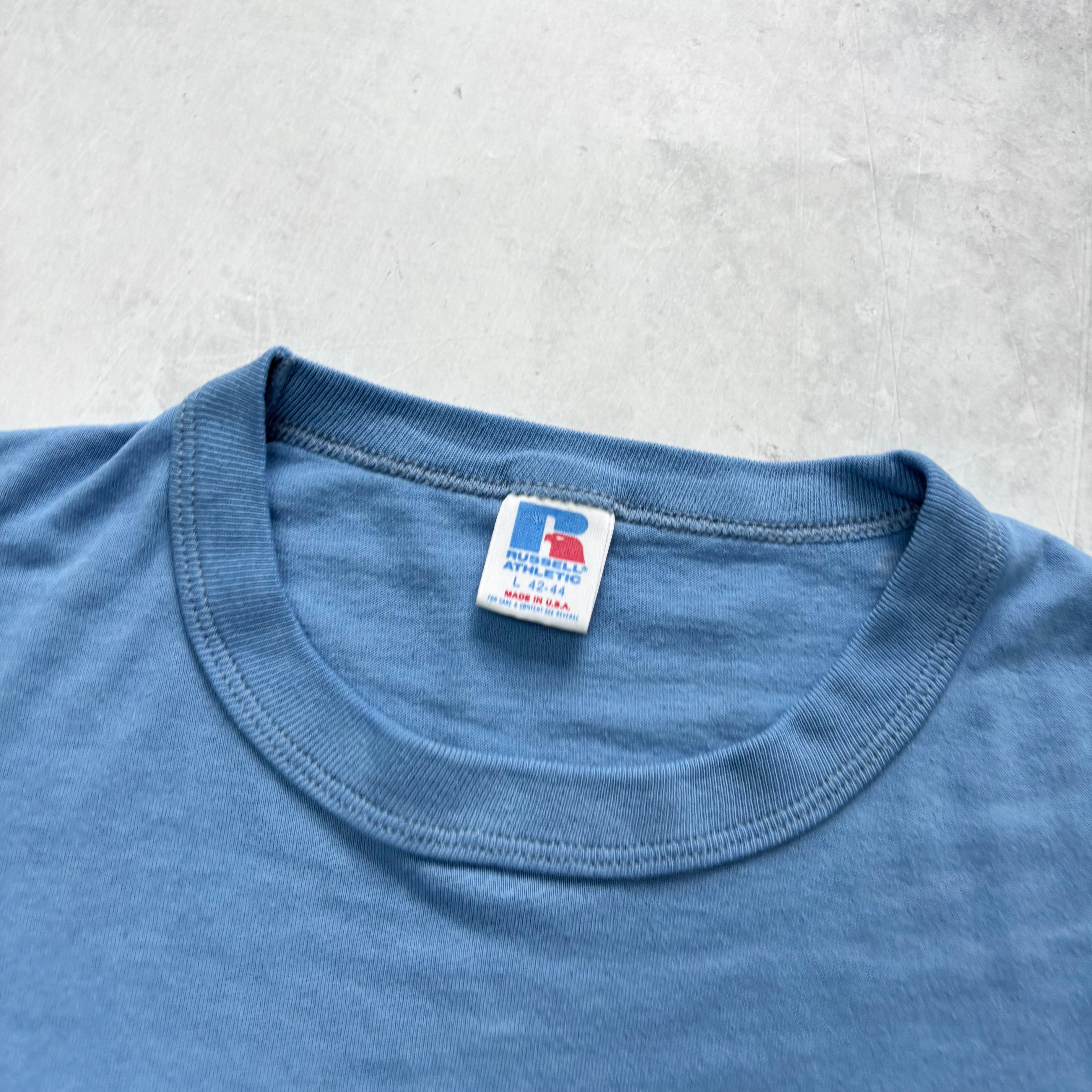 Vintage T Shirt Mens Medium Blue Single Stitch Graphic Print 90s (F)