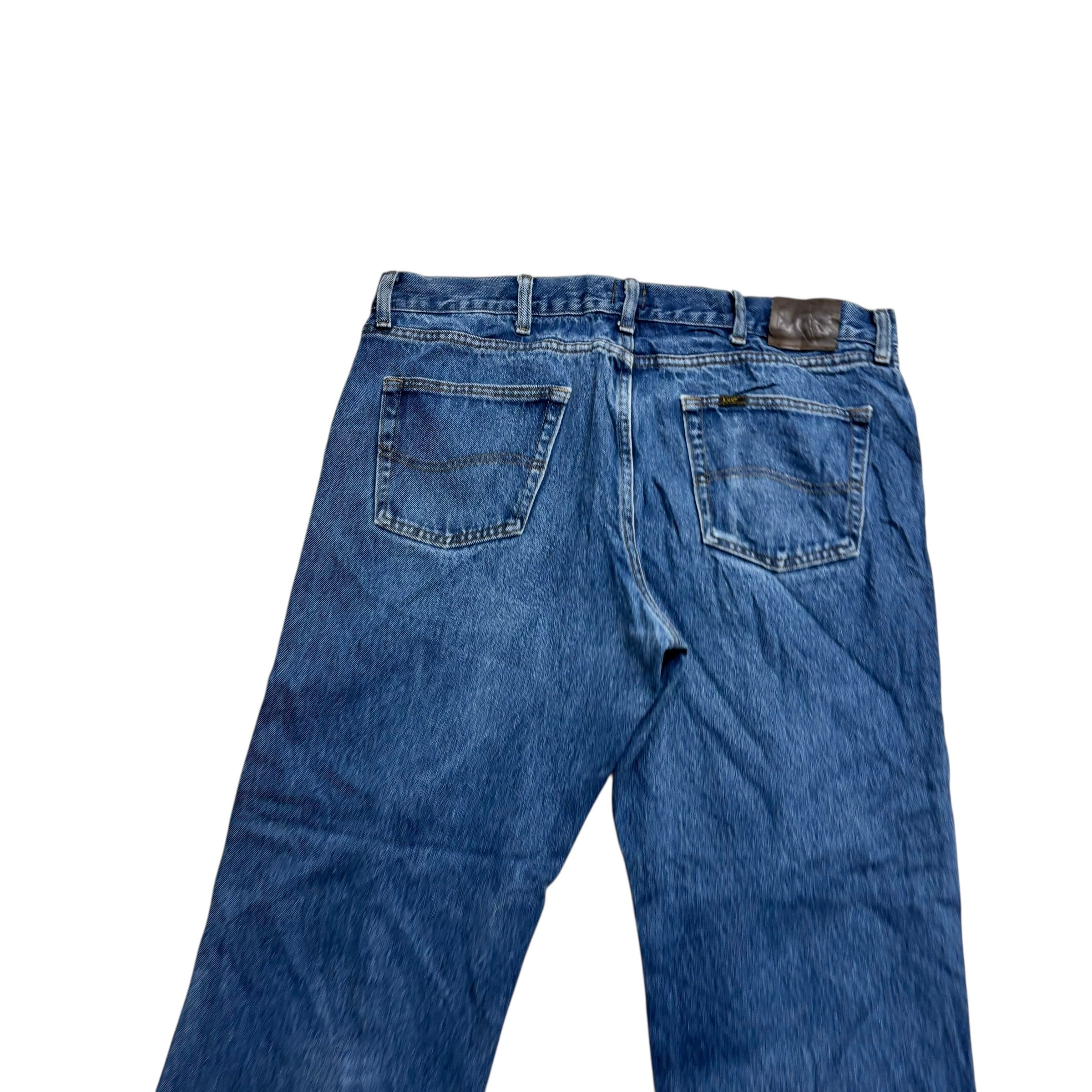 Lee Jeans W40 L30 Mens Mid Blue Regular Straight Fit Denim (E)