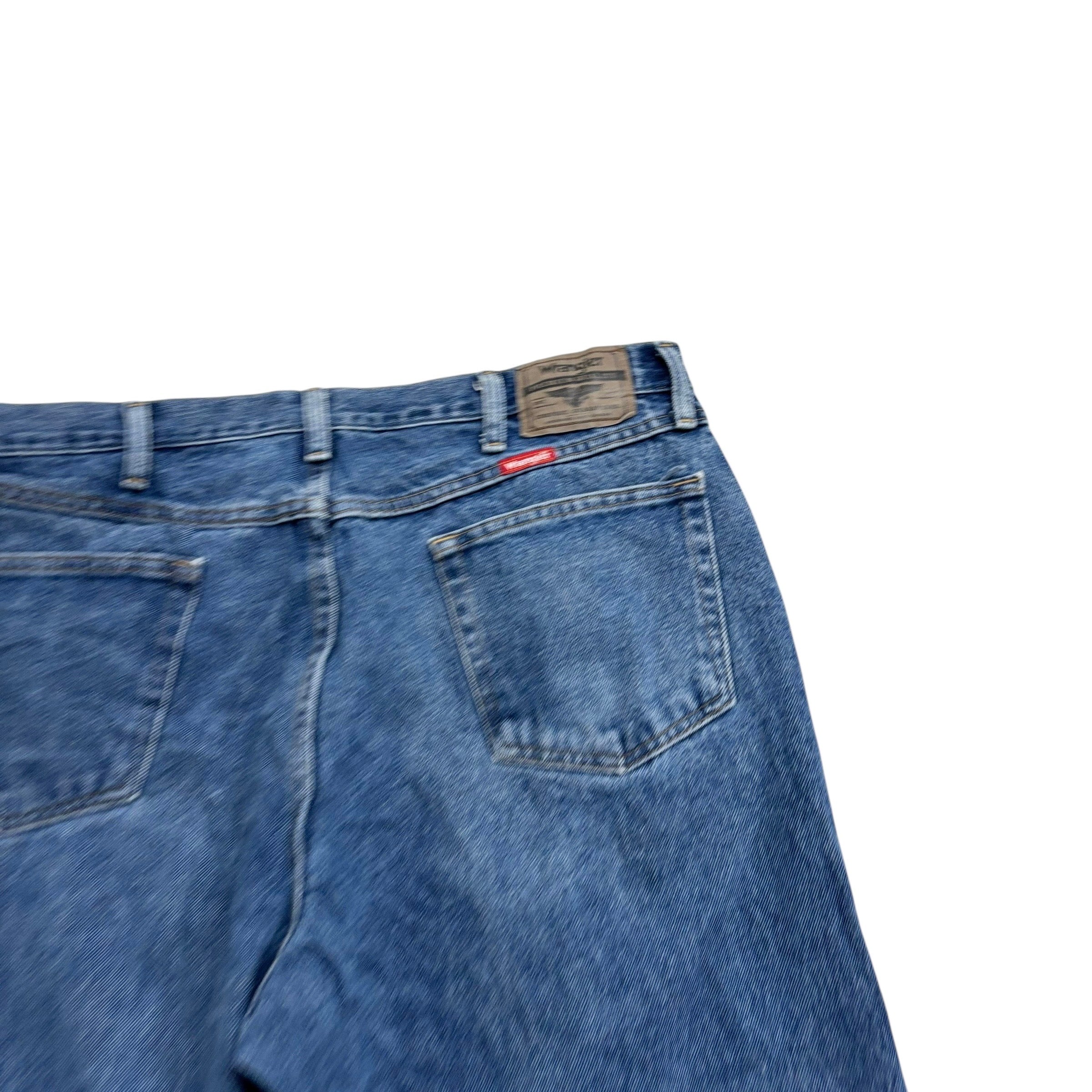 Wrangler Jeans W38 L30 Mens Mid Blue Relaxed Straight Fit Denim (E)