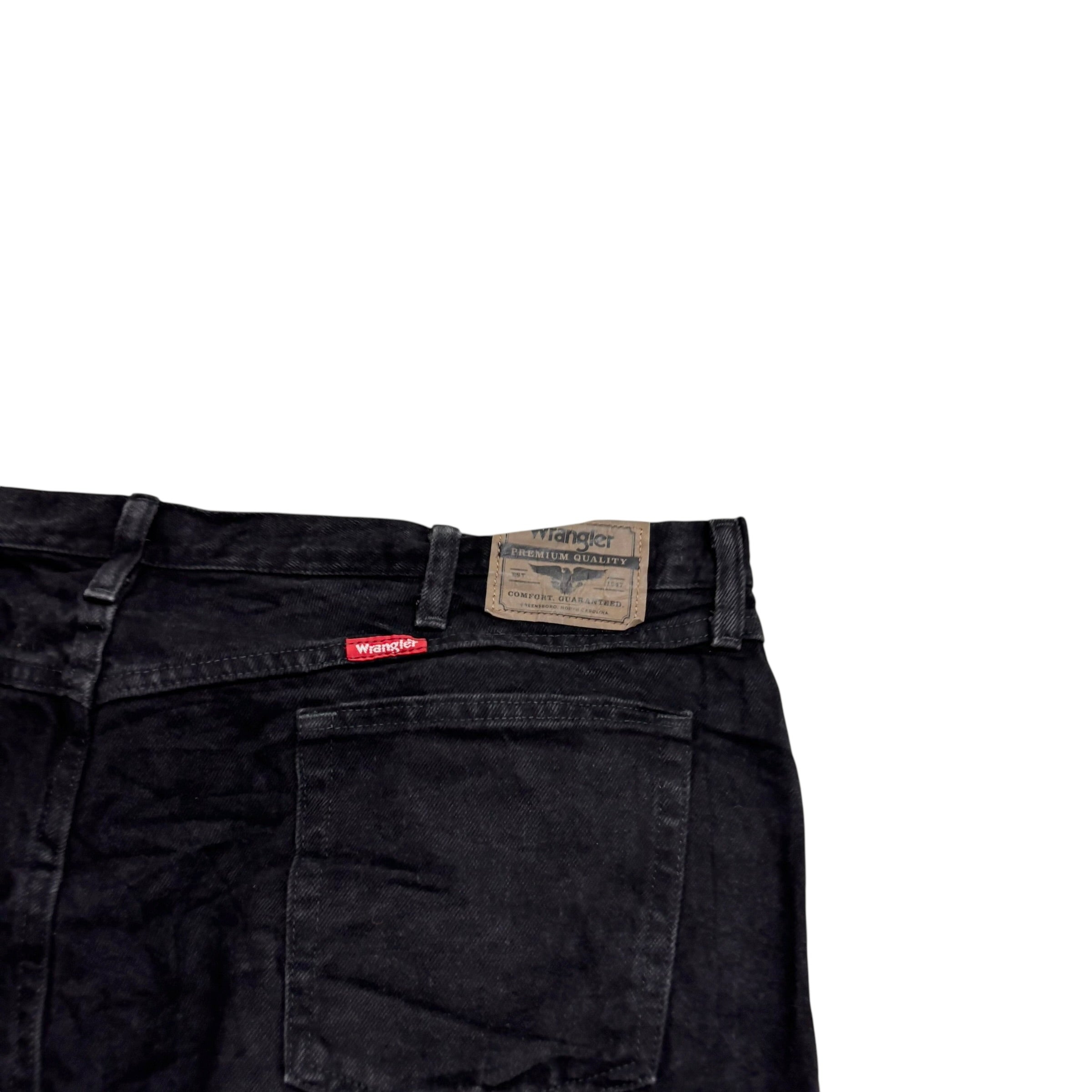 Wrangler Jeans W44 L30 Mens Black Baggy Relaxed Straight Fit Denim (E)