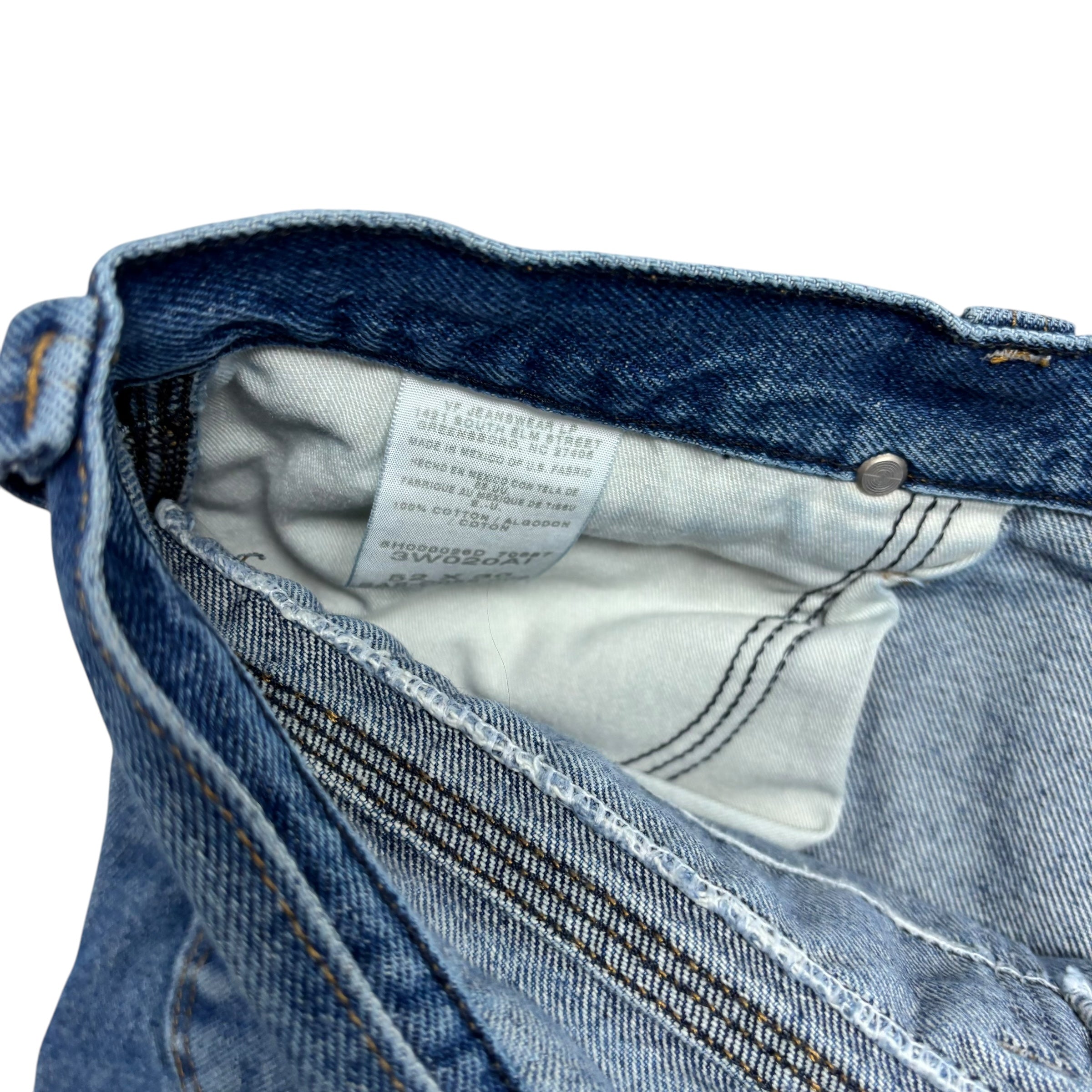 Wrangler Carpenter Jeans W52 L30 Mens Mid Blue Relaxed Straight Fit Denim (F)