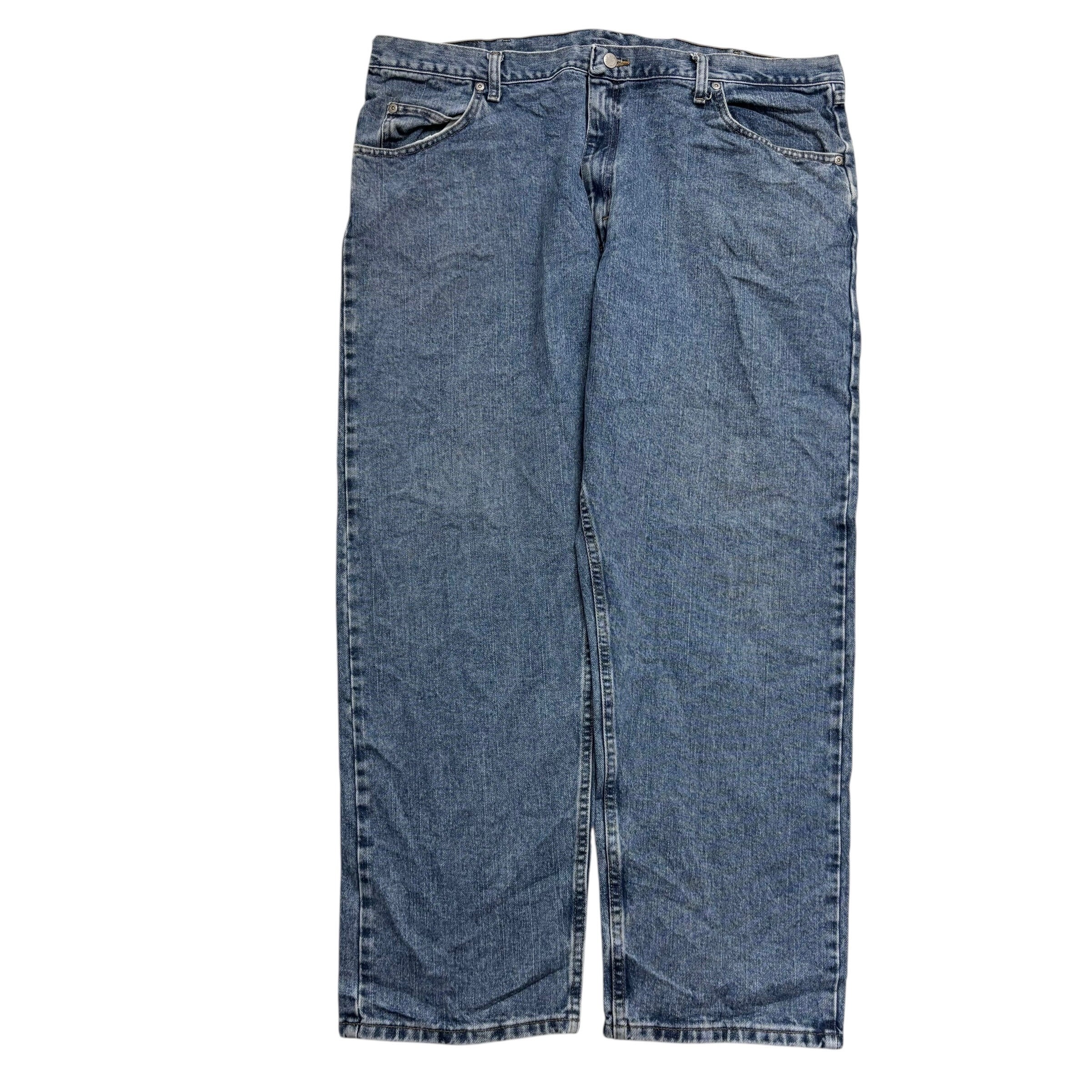 Wrangler Jeans W42 L30 Mens Mid Blue Relaxed Straight Fit Vintage Denim