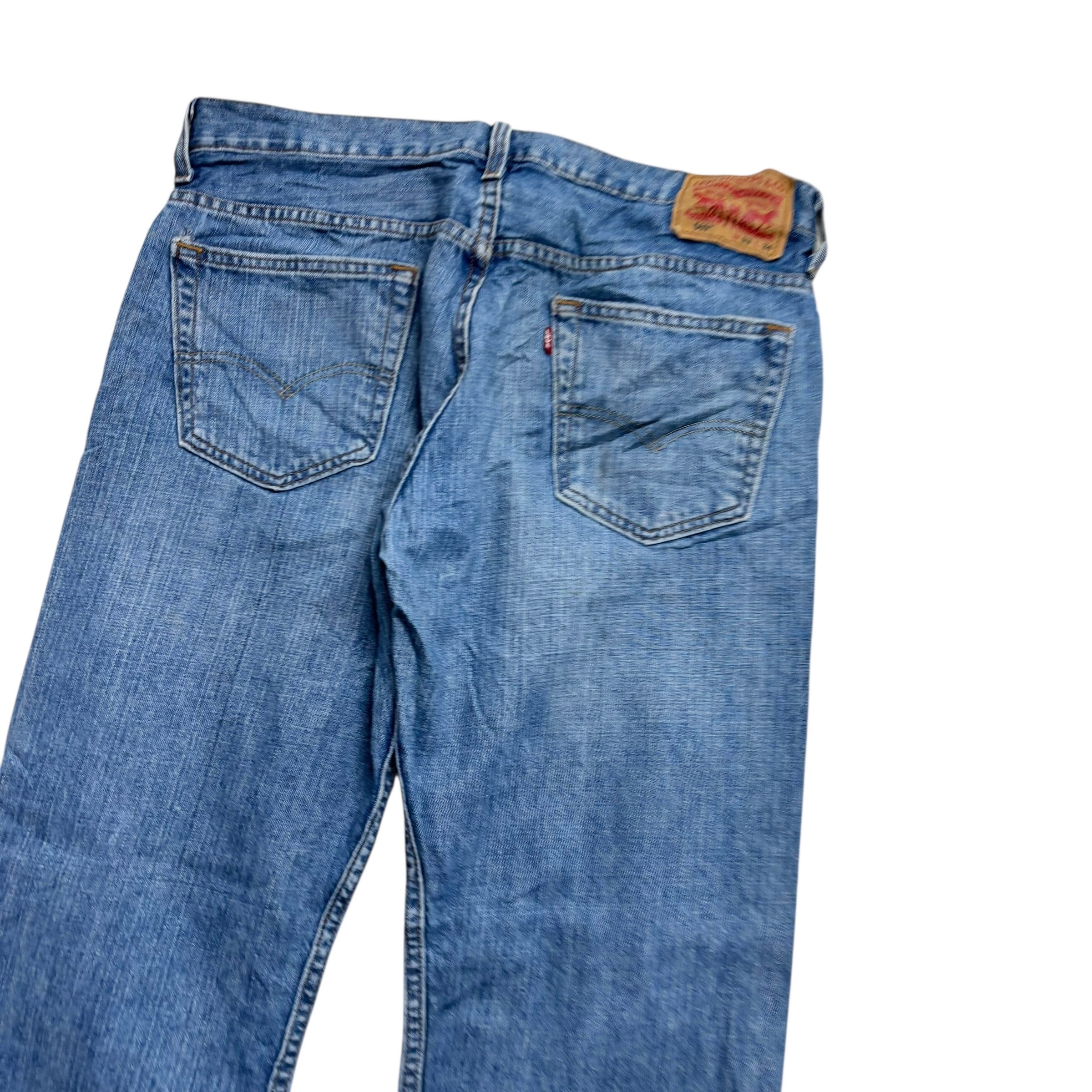 Levis 569 Jeans W33 L34 Mens Mid Blue Baggy Relaxed Straight Fit Denim