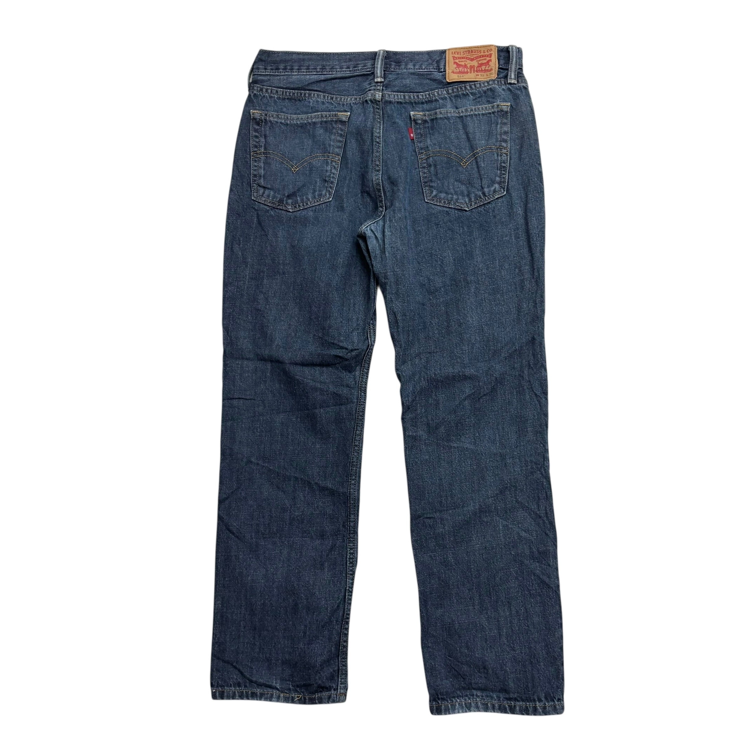 Levis 514 Jeans W33 L30 Mens Dark Blue Regular Straight Fit Denim