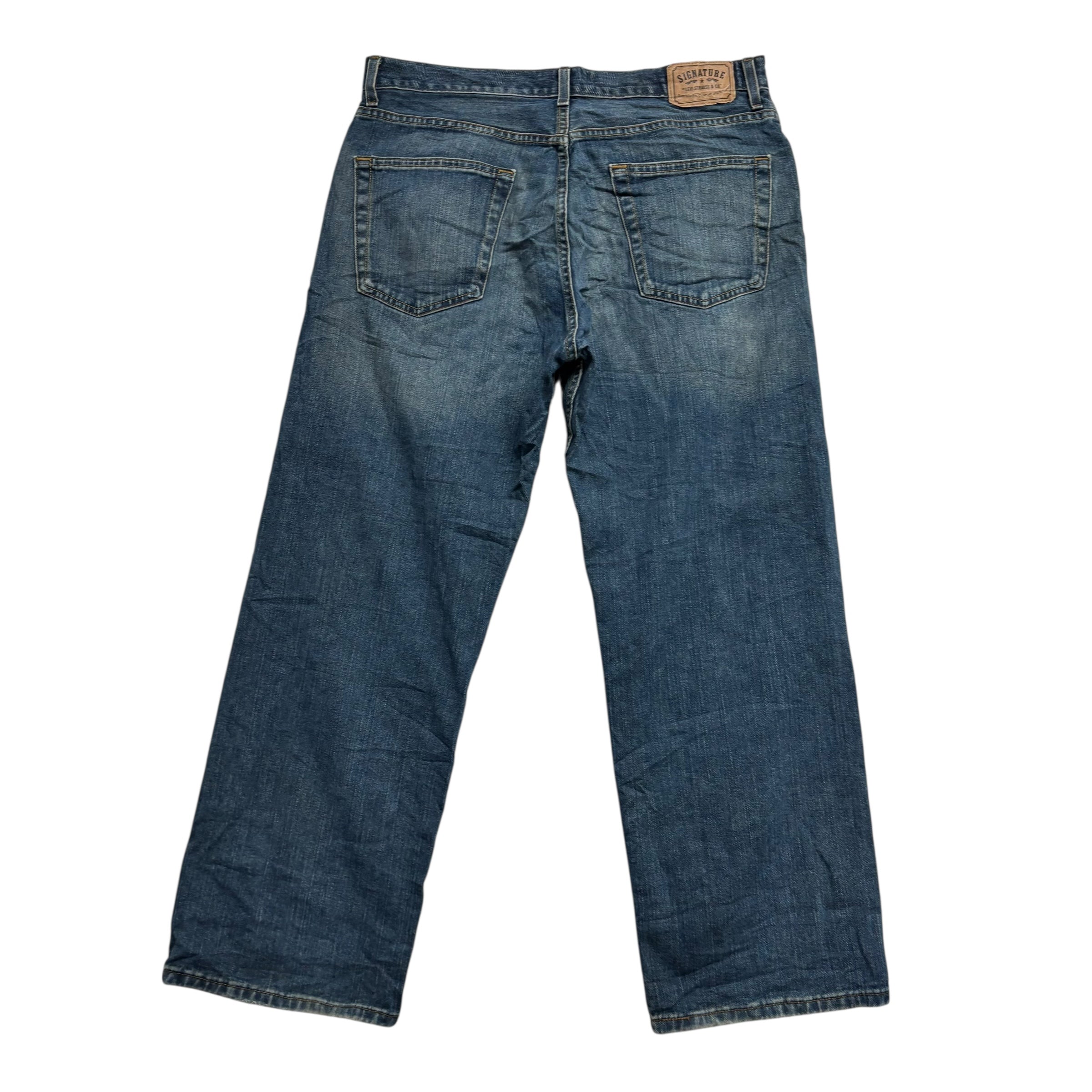 Levis Signature Jeans W36 L30 Mens Dark Blue Baggy Relaxed Vintage Denim (E)