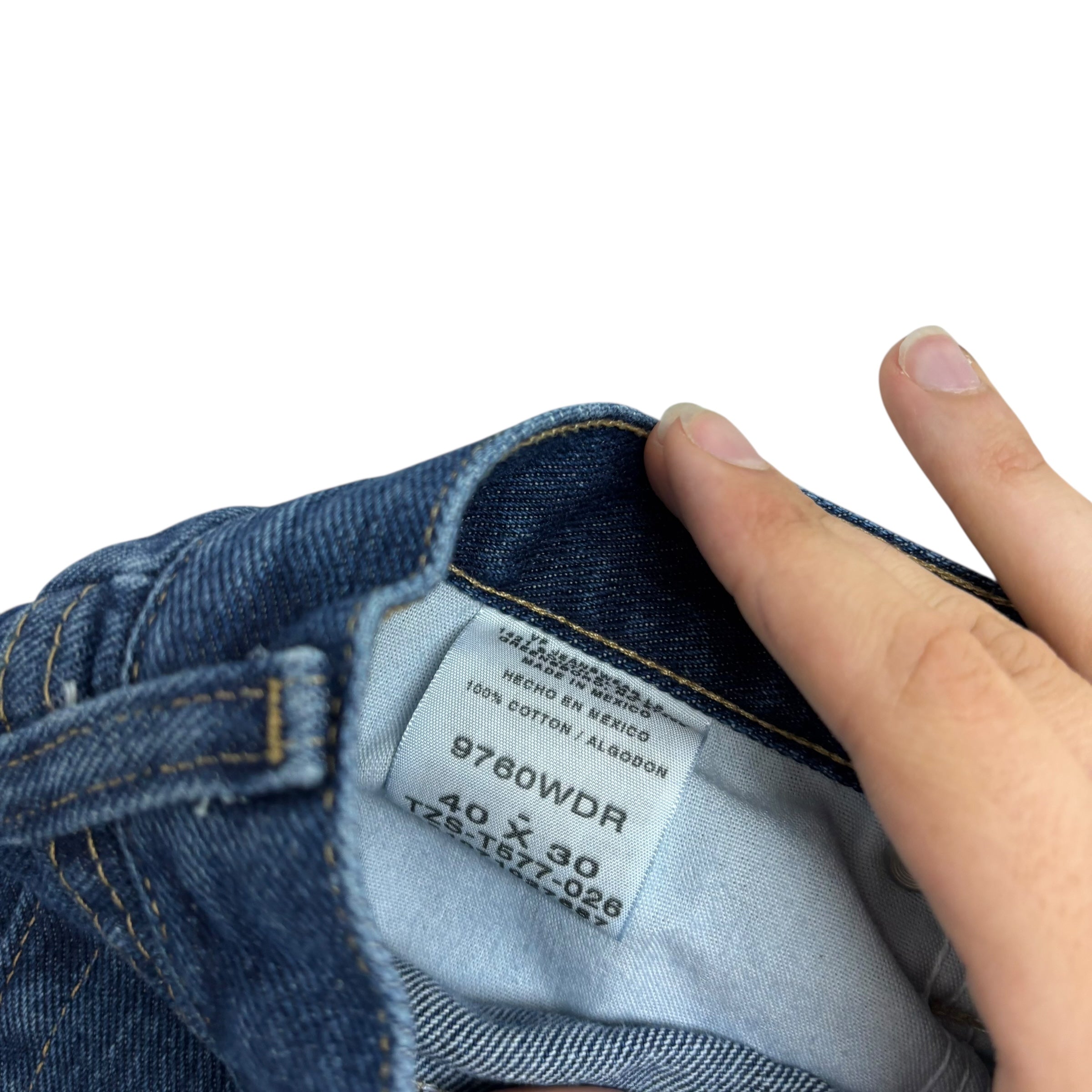 Wrangler Jeans W40 L30 Mens Dark Blue Relaxed Straight Fit Vintage Denim (E)