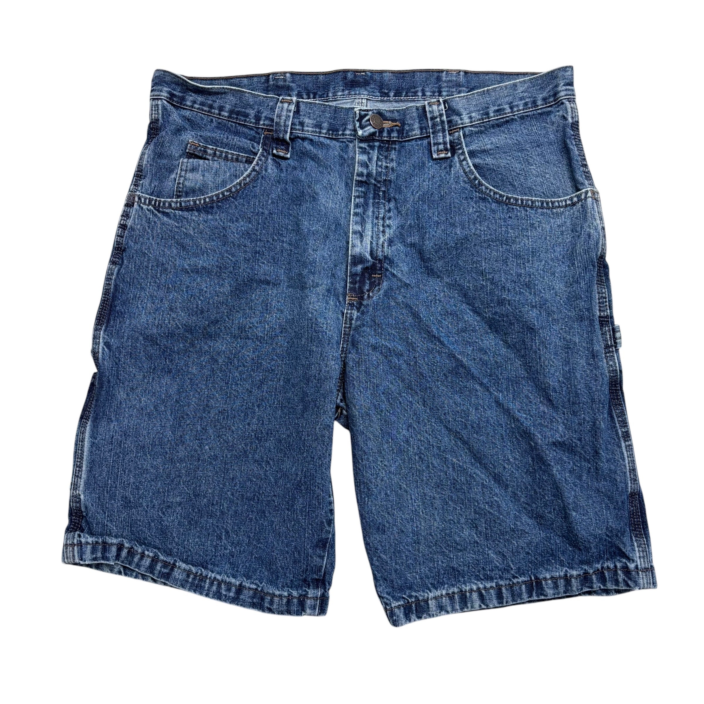 Wrangler Baggy Jorts W36 Mens Mid Blue Denim Shorts Relaxed Fit Carpenter (E)
