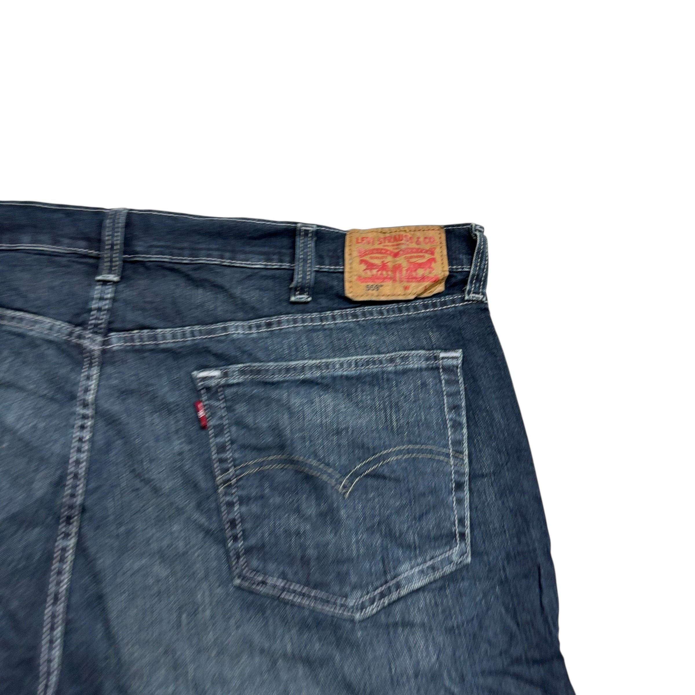 Levis 559 Jeans W44 L32 Mens Dark Blue Relaxed Straight Fit Stretch Denim (E)