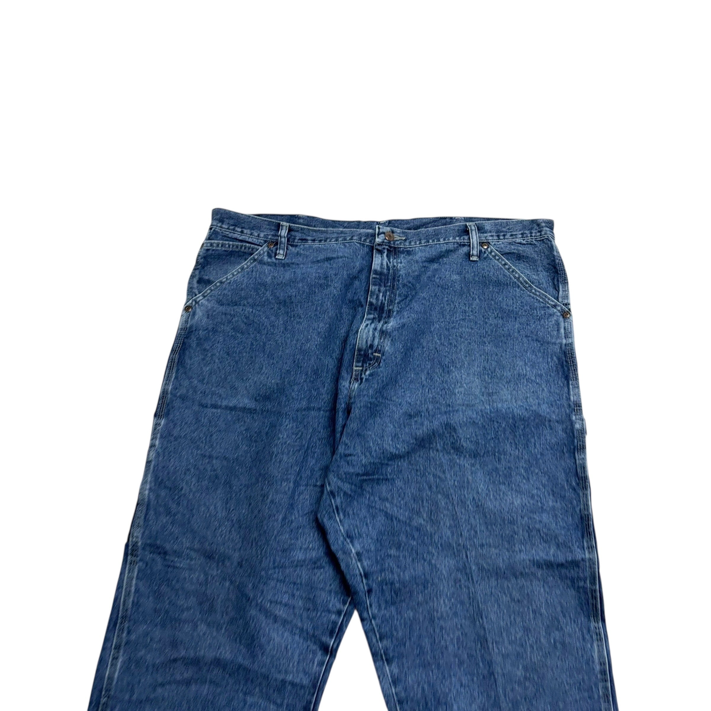 Wrangler Carpenter Jeans W42 L31 Mens Mid Blue Relaxed Straight Fit Denim (E)