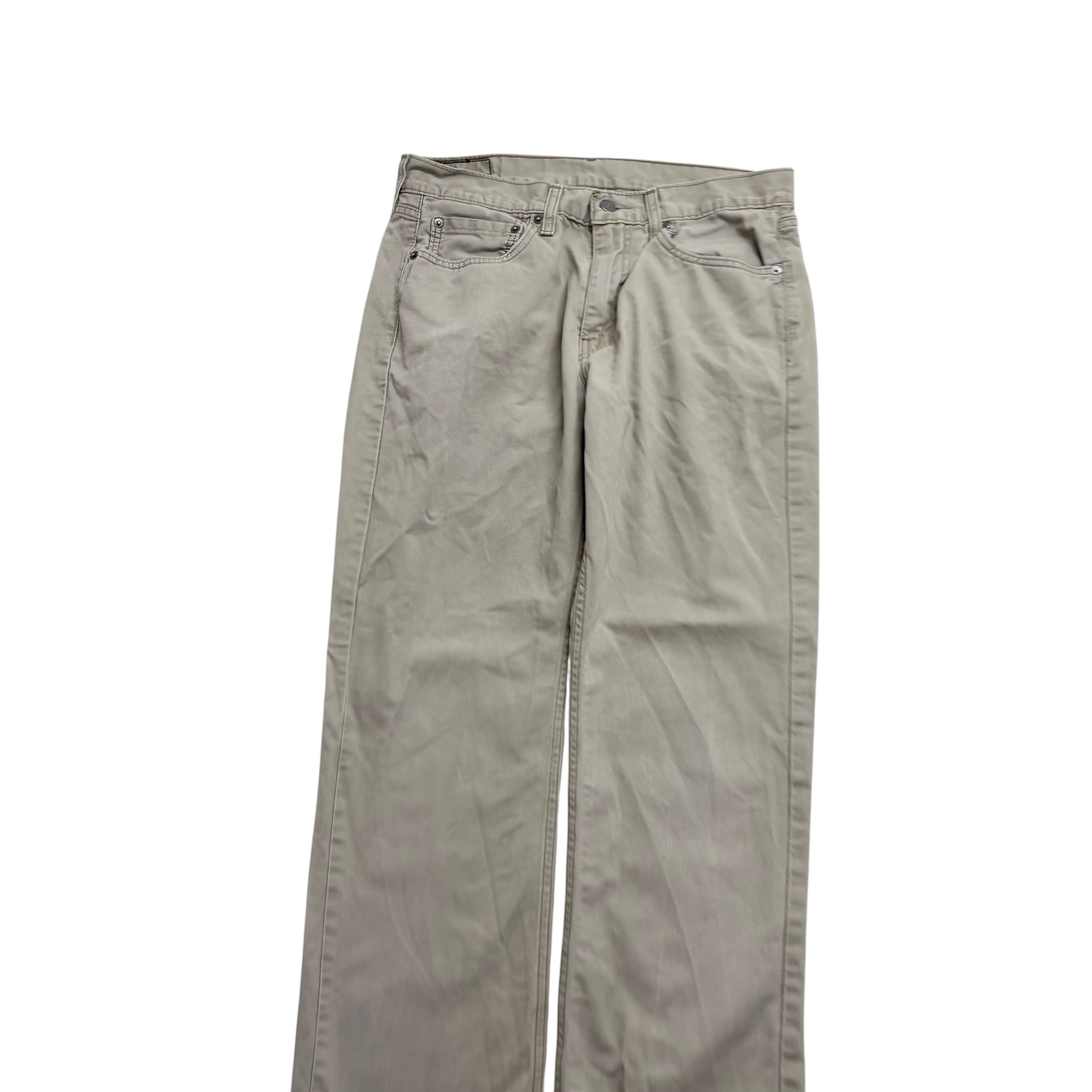 Levis 514 Trousers W32 L29 Mens Cream Regular Straight Fit Pants (E)