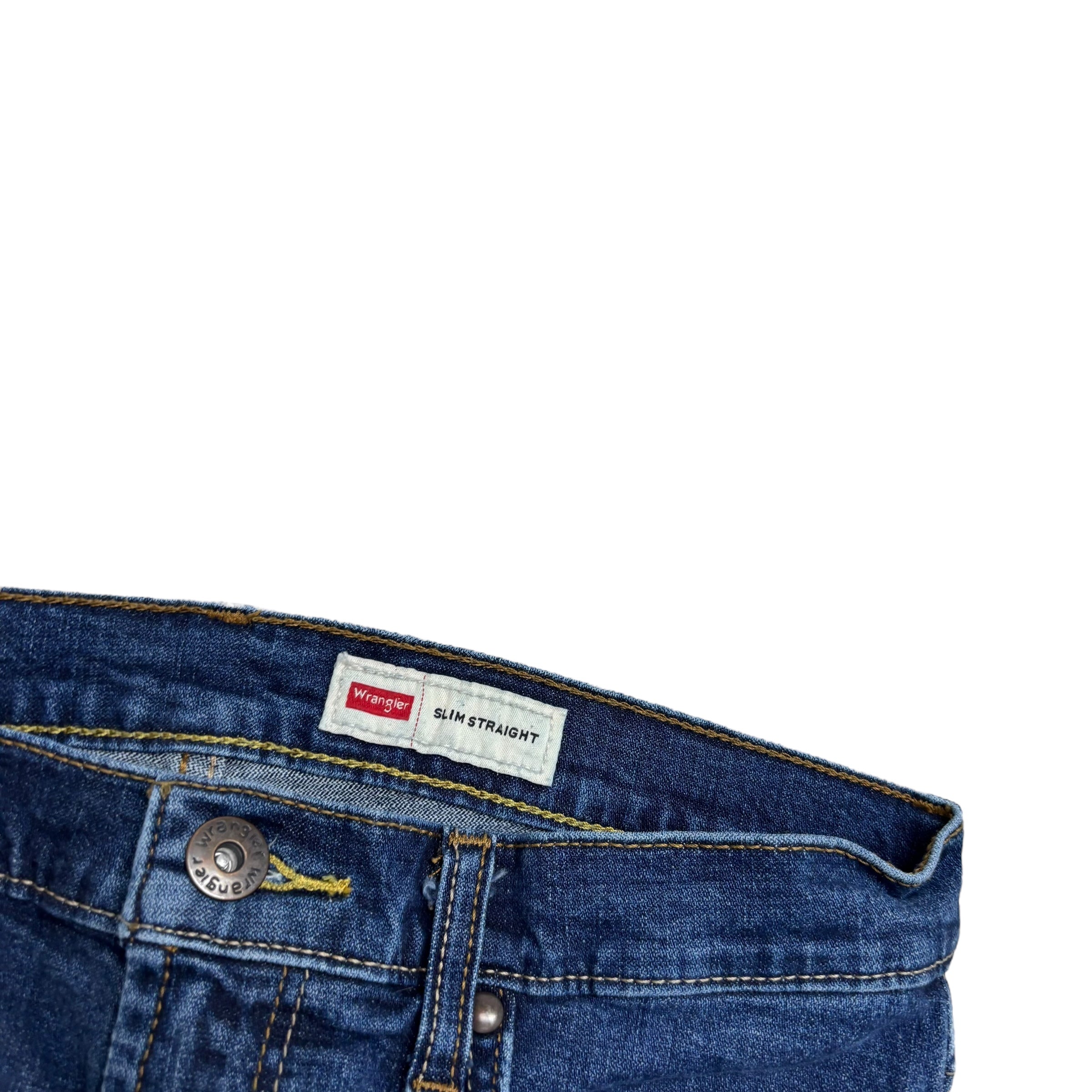 Wrangler Jeans W30 L32 Mens Dark Blue Slim Straight Fit Stretch Denim