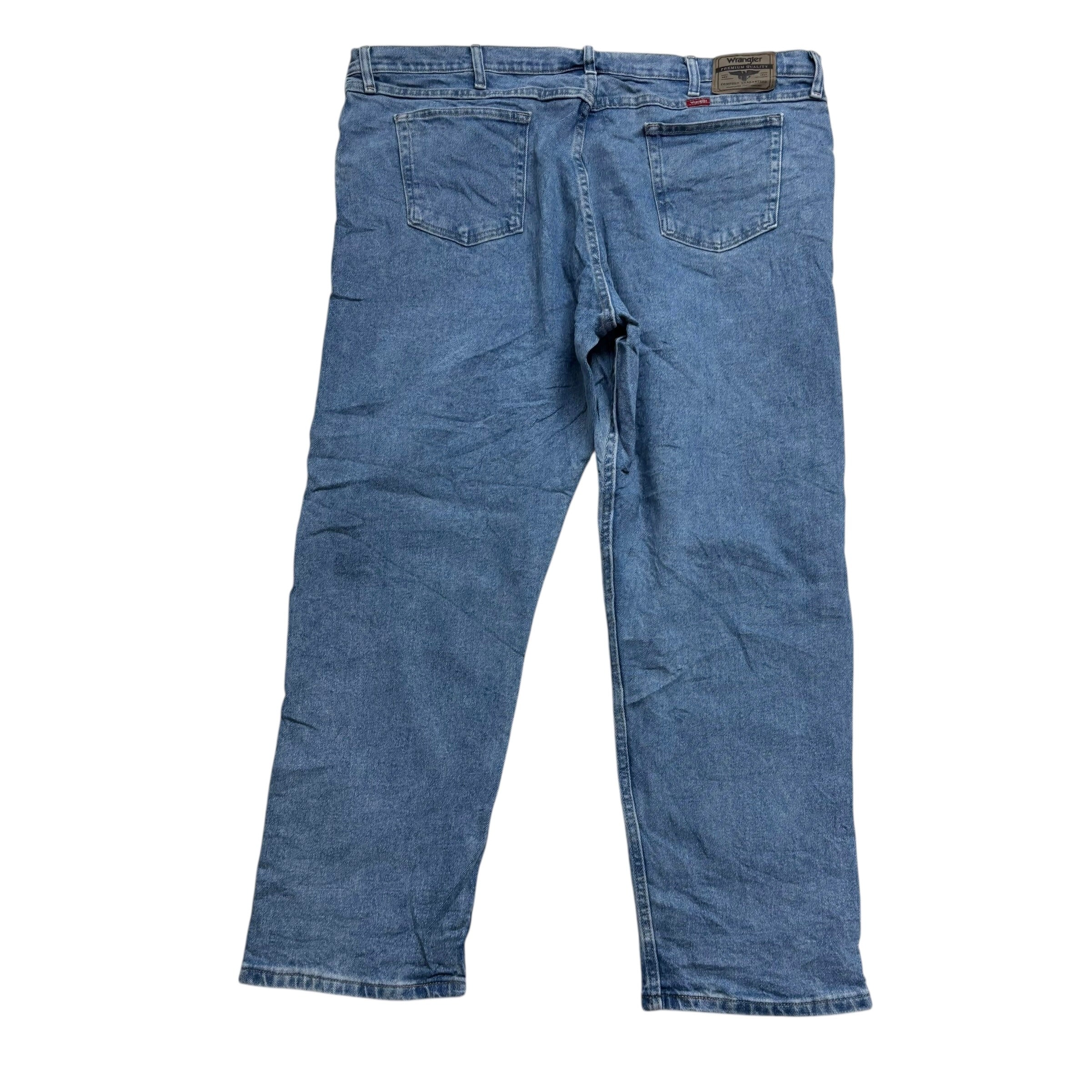 Wrangler Jeans W44 L30 Mens Light Blue Relaxed Straight Fit Stretch Denim (E)