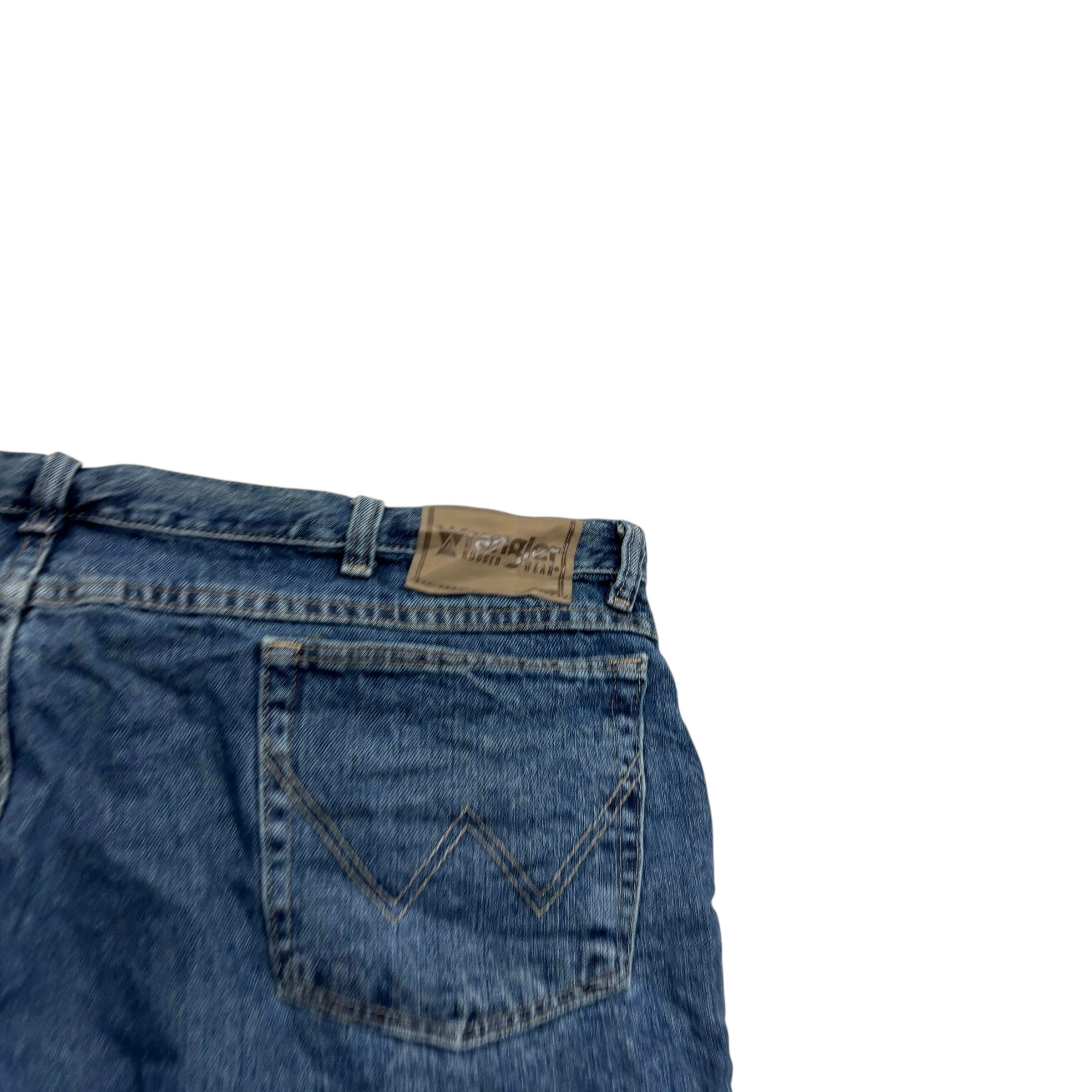 Wrangler Jeans W42 L30 Mens Mid Blue Baggy Relaxed Straight Fit Denim (E)